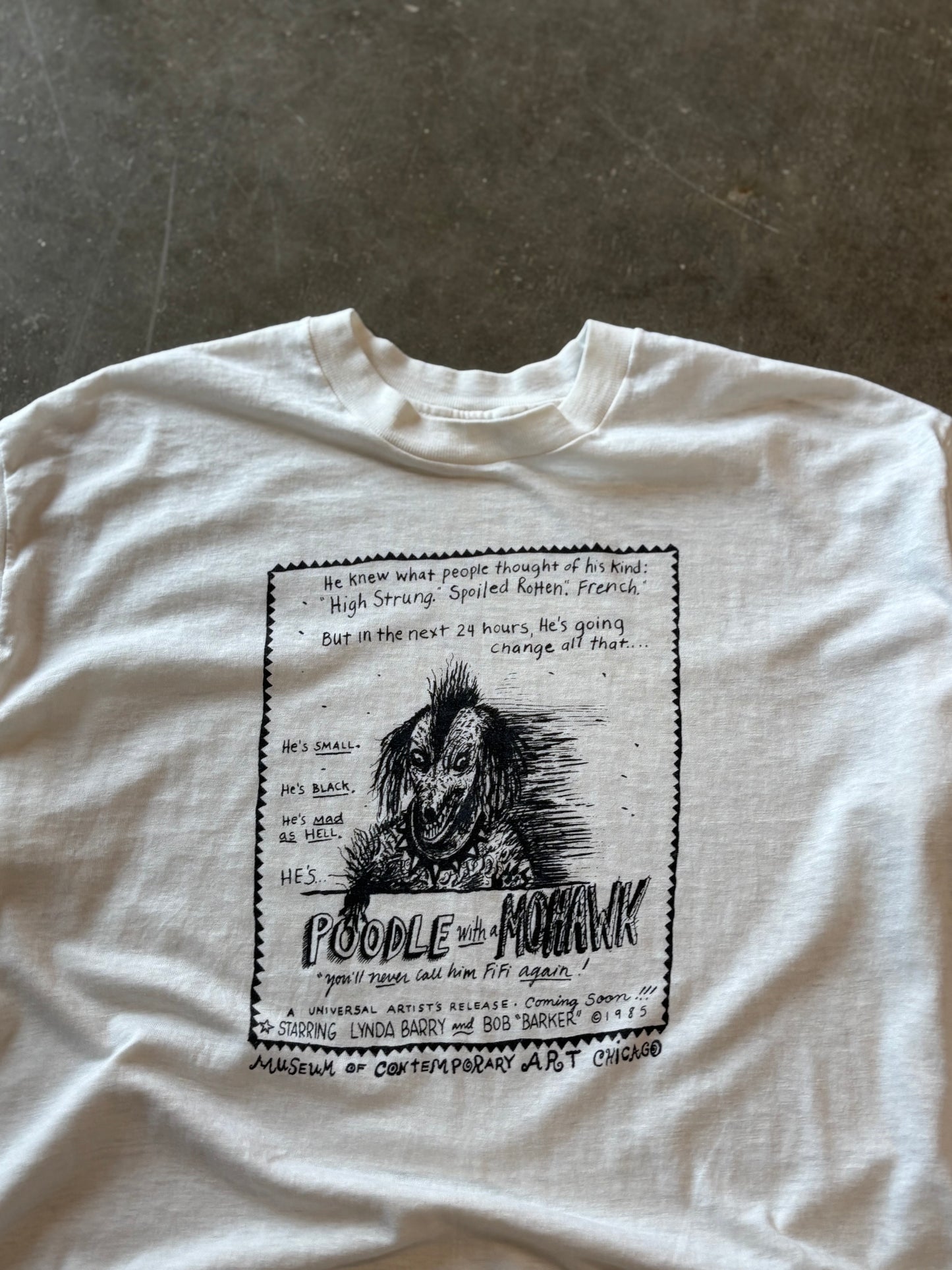 Vintage Poodle with a Mohawk shirt size large