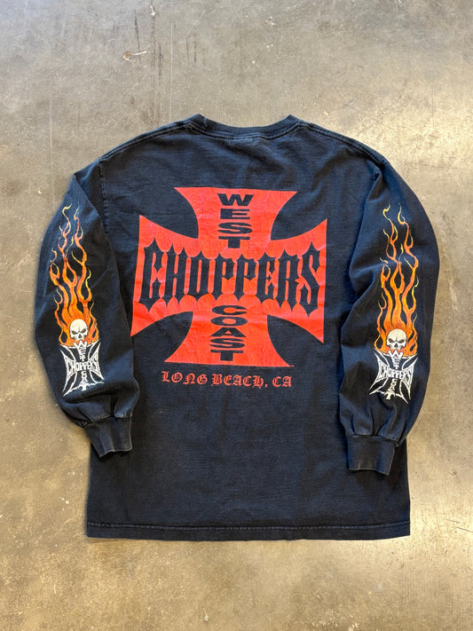 Vintage WCC Flaming skull long sleeve size large