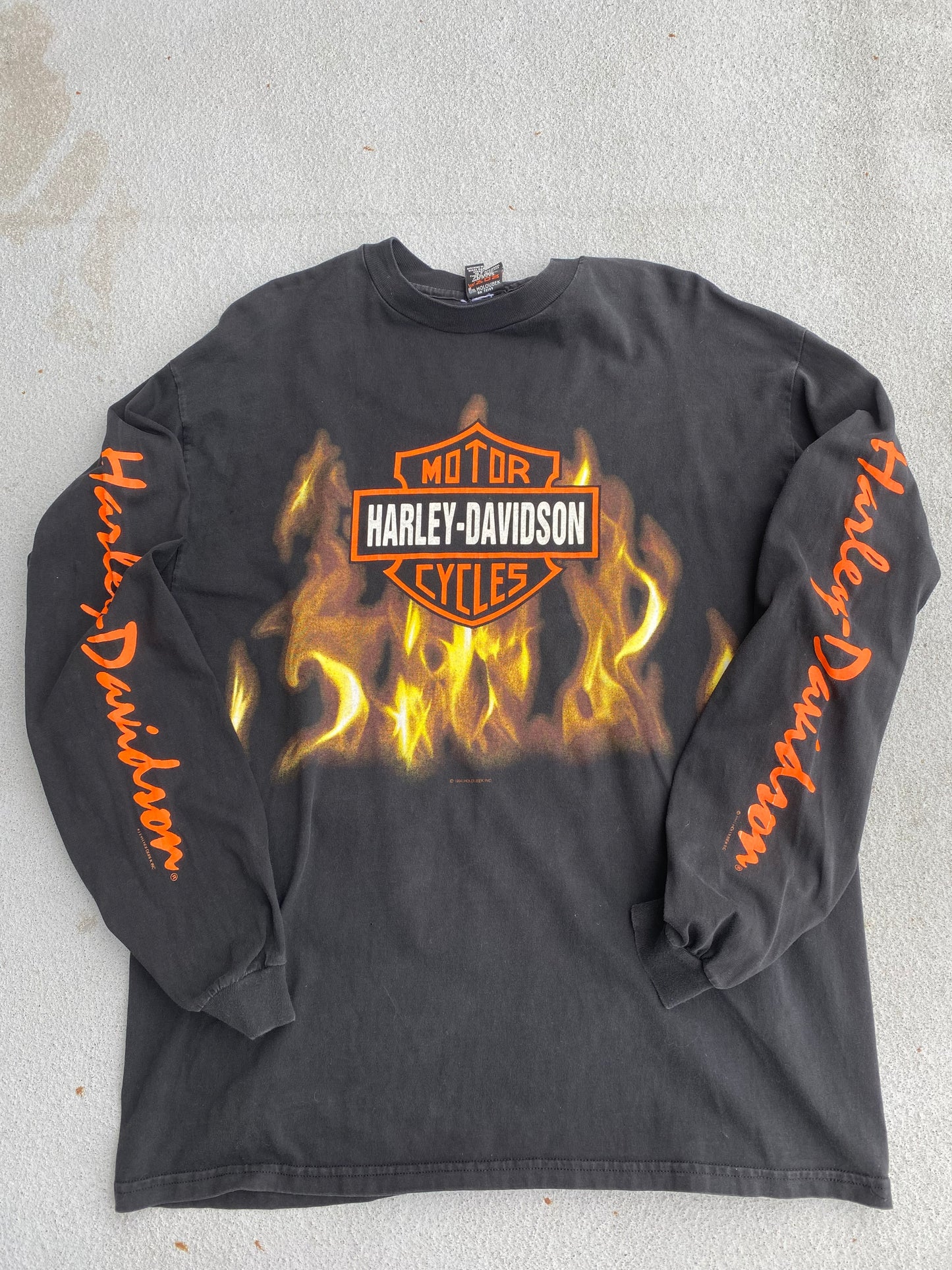 Vintage 1994 Harley Davidson Rising Flame Long sleeve Size XL