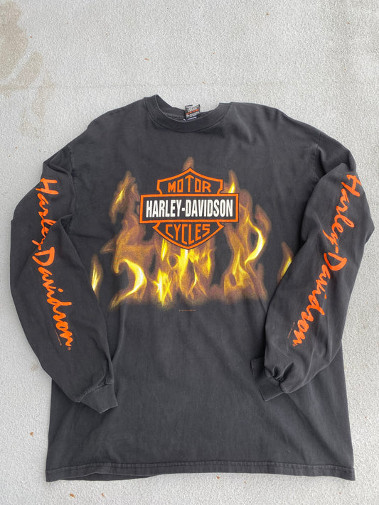 Vintage 1994 Harley Davidson Rising Flame Long sleeve Size XL