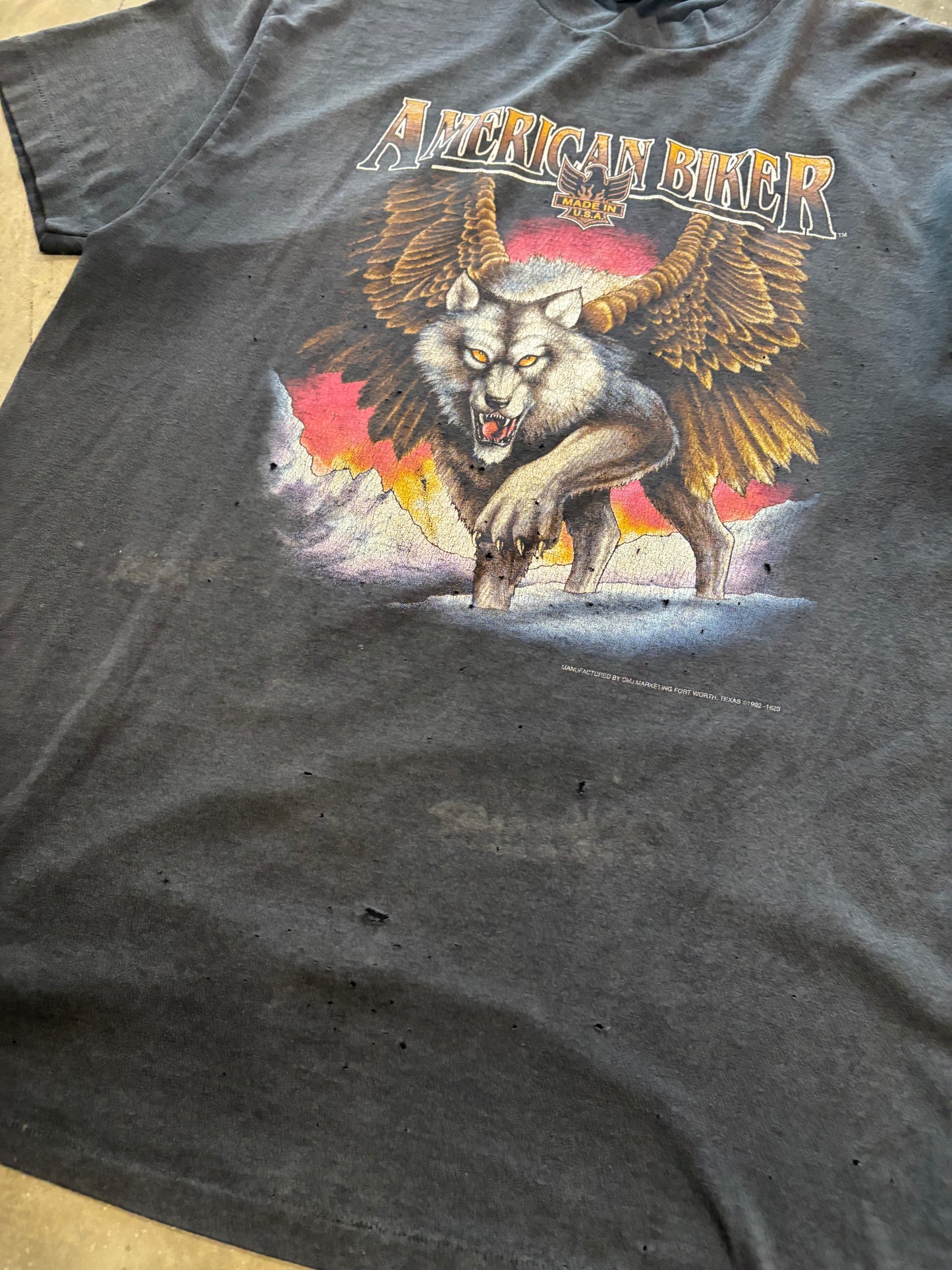 Vintage Thrashed American Biker shirt size XL