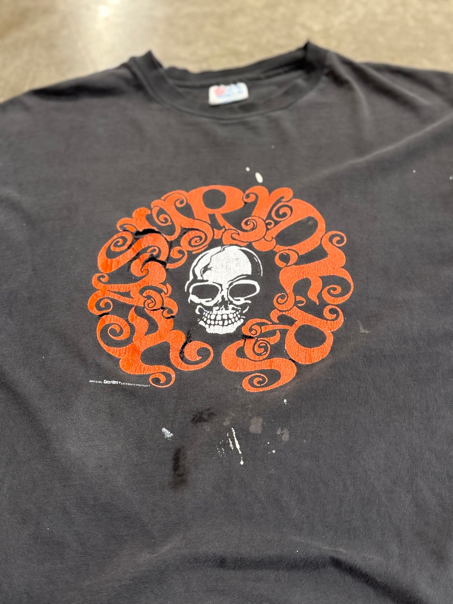 Vintage Thrashed and Faded Easyriders skull shirt size XL