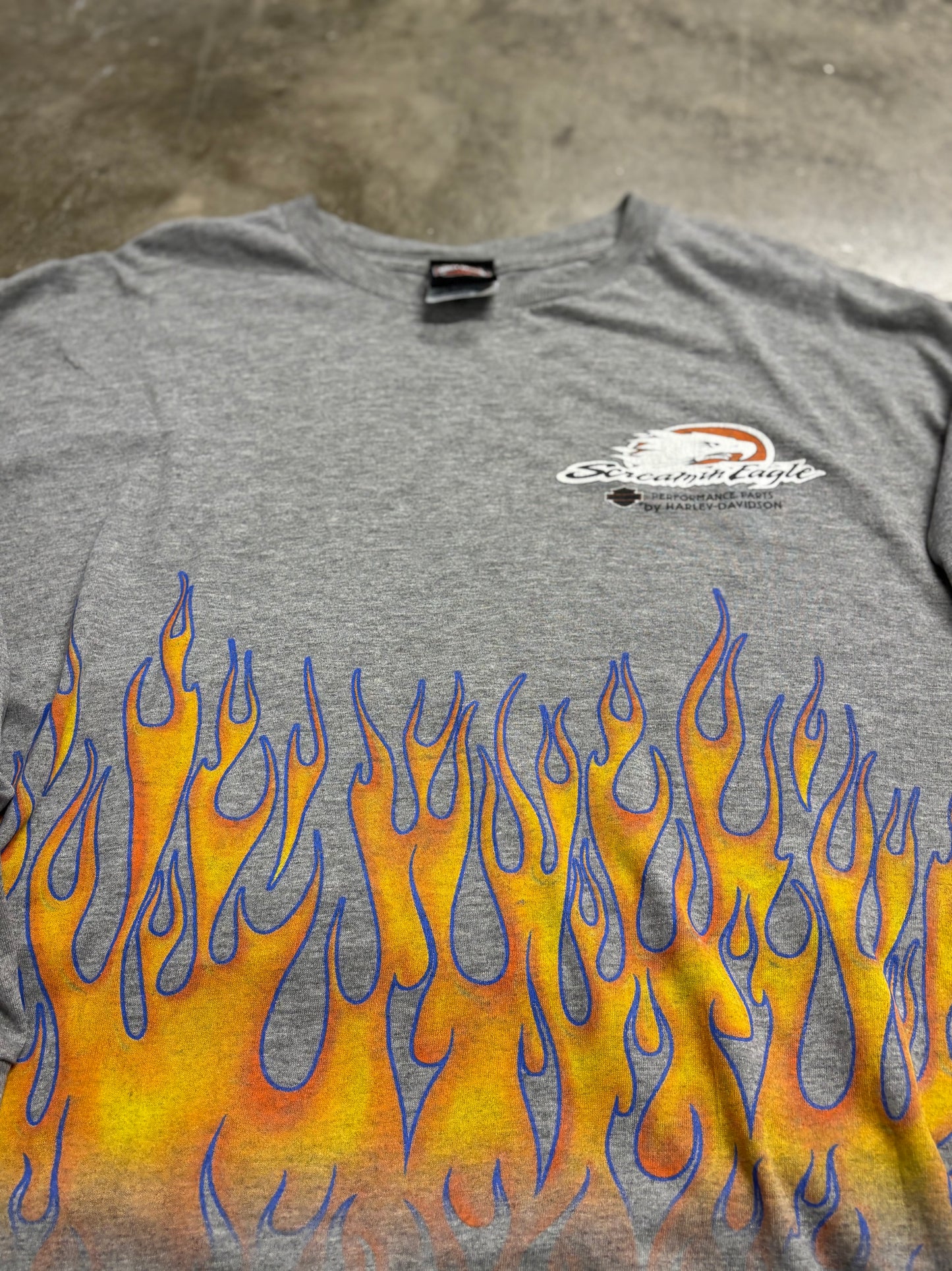 Vintage Harley Davidson screaming eagle rising flame long sleeve size xl