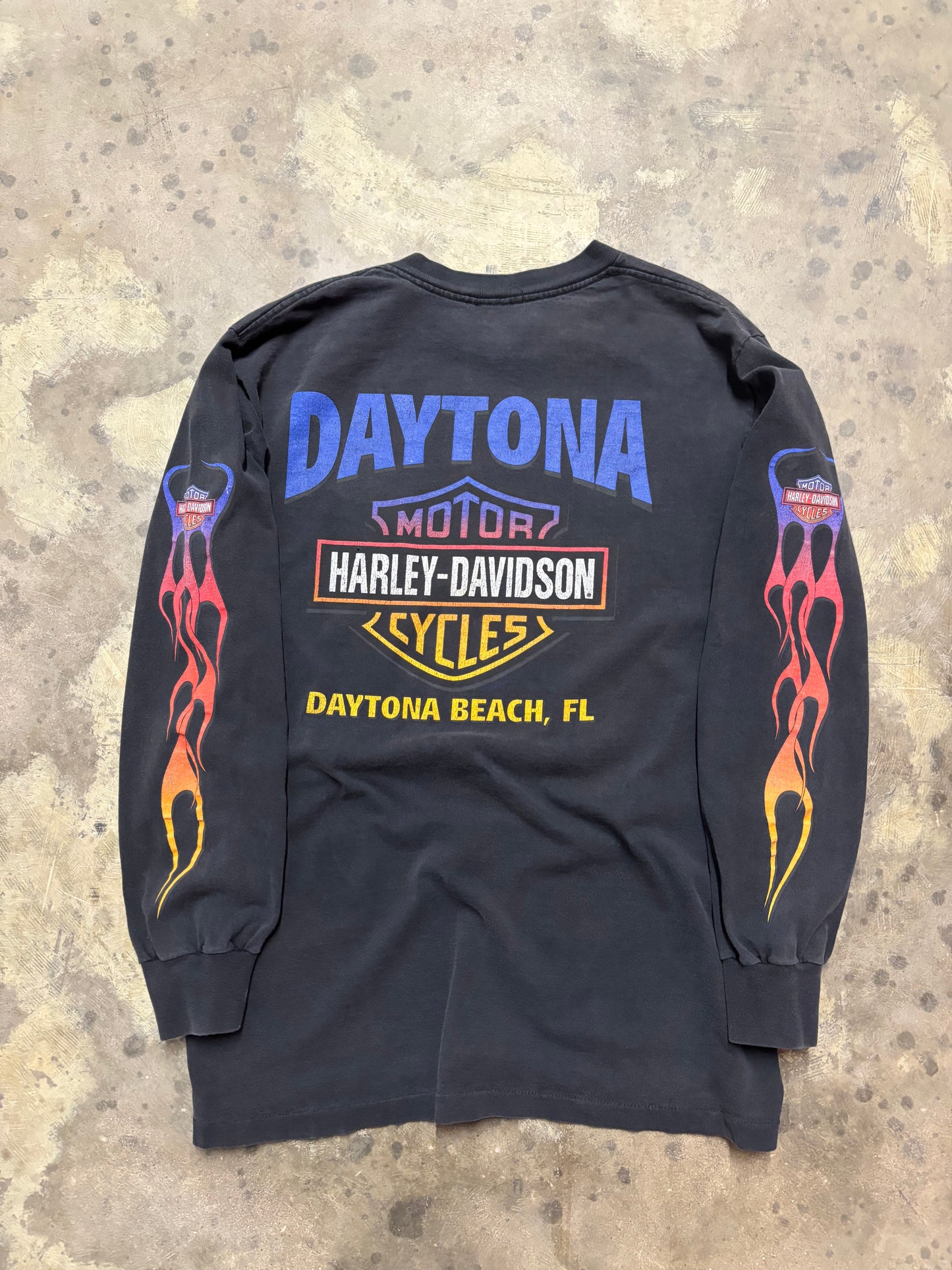 Vintage Harley Davidson Bike Week flame long sleeve shirt size Large