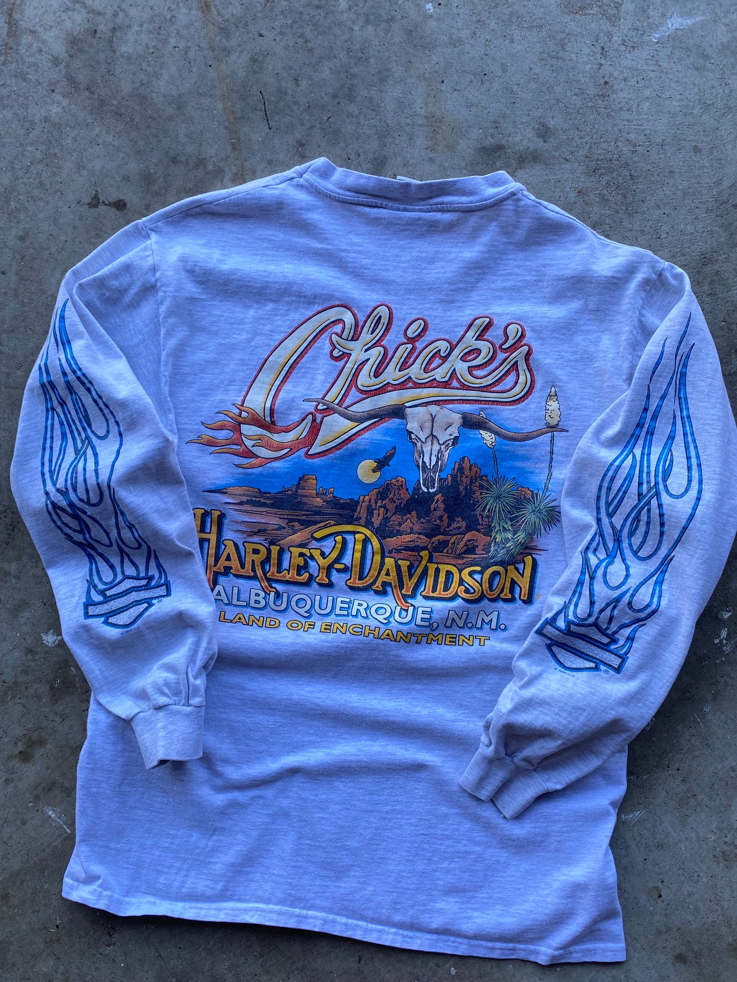Vintage Harley Davidson Blue flame shield size medium shirt