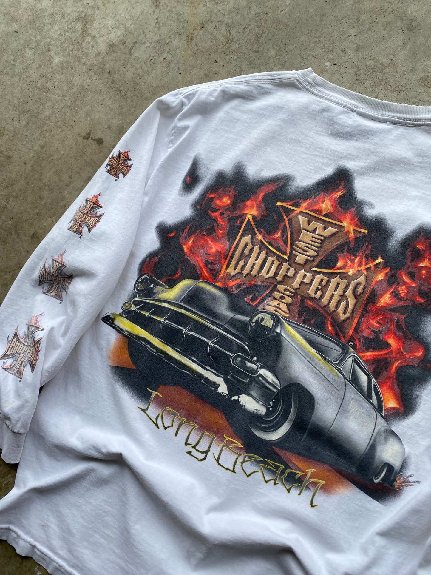 Vintage West Coast Choppers Lowrider white long sleeve shirt size large