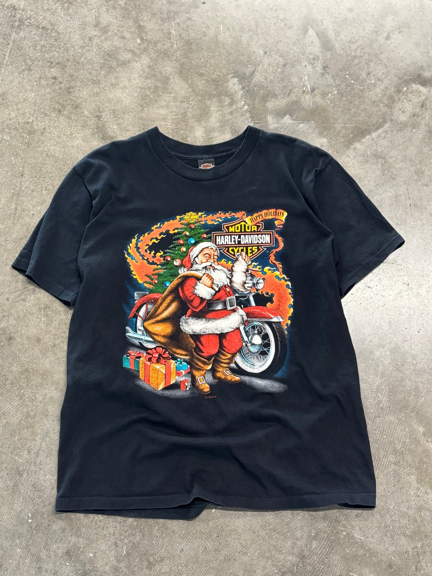 Vintage Harley Davidson Santa shirt size large