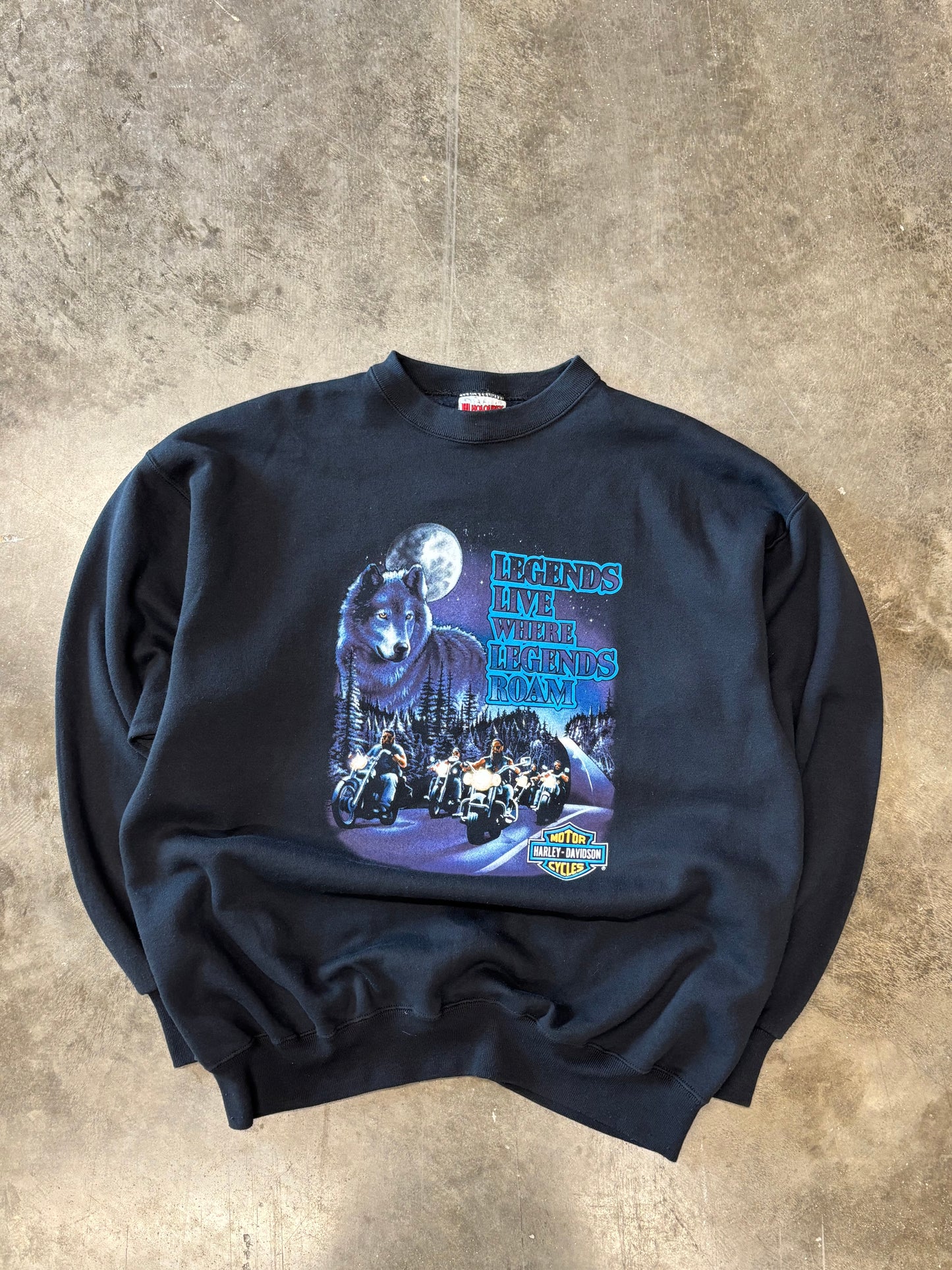 Vintage Harley Davidson legends live where legends roam sweatshirt size xxl