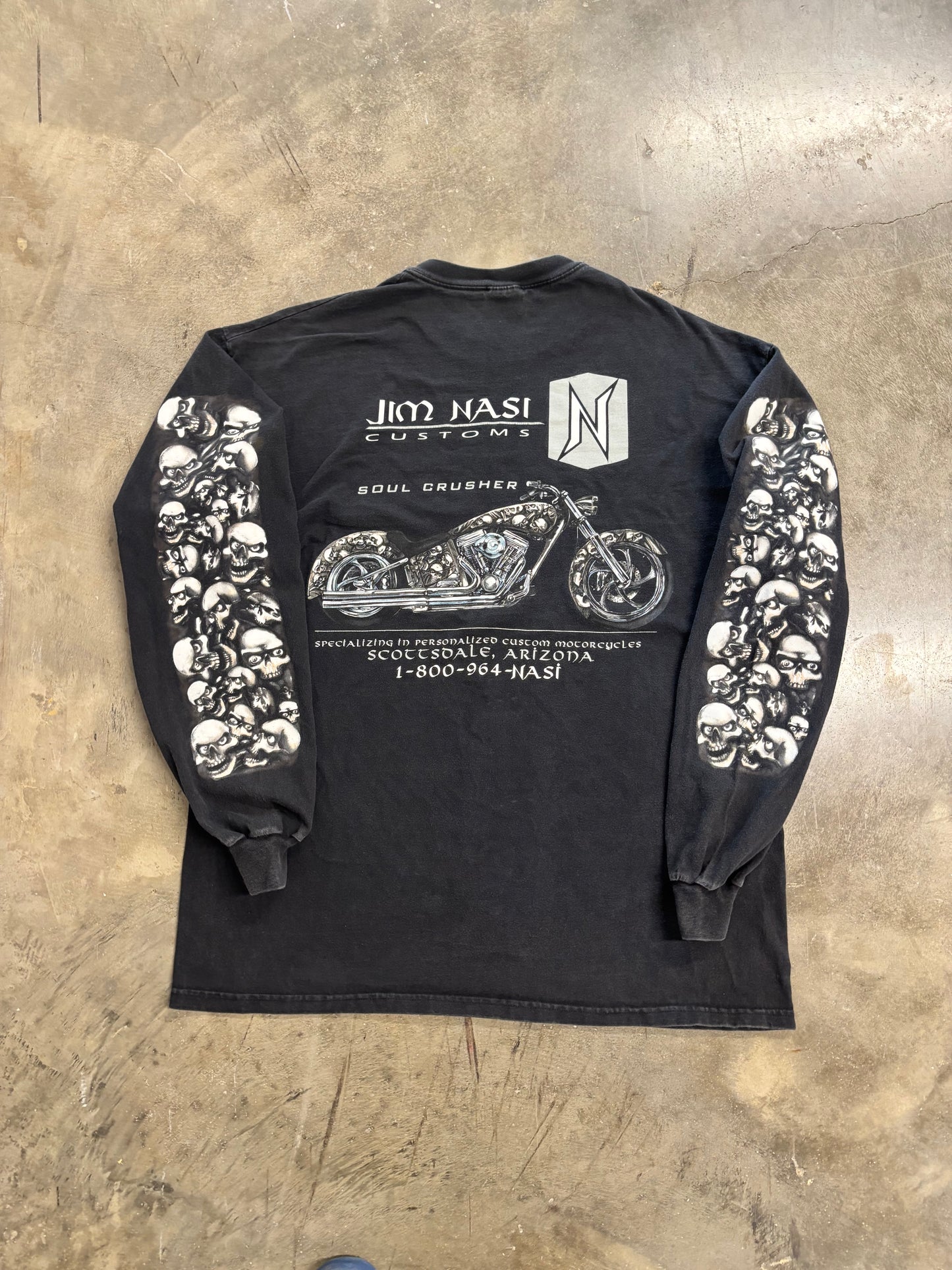 Vintage Jim Nasi Skull long sleeve size xl