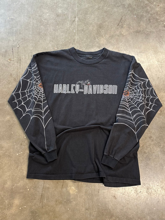 Vintage Harley Davidson spiderweb size xl long sleeve