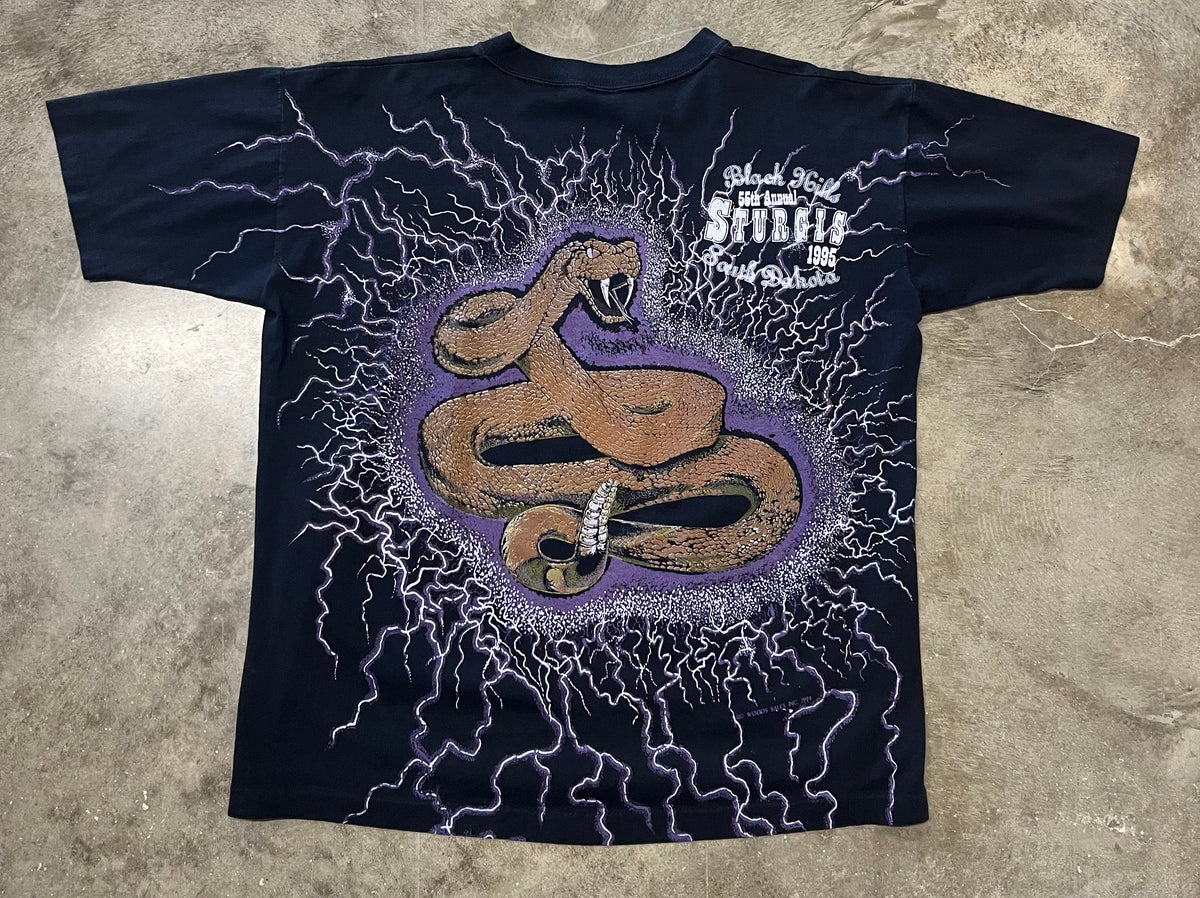 Vintage Sturgis Snake Lightning AOP shirt size XL