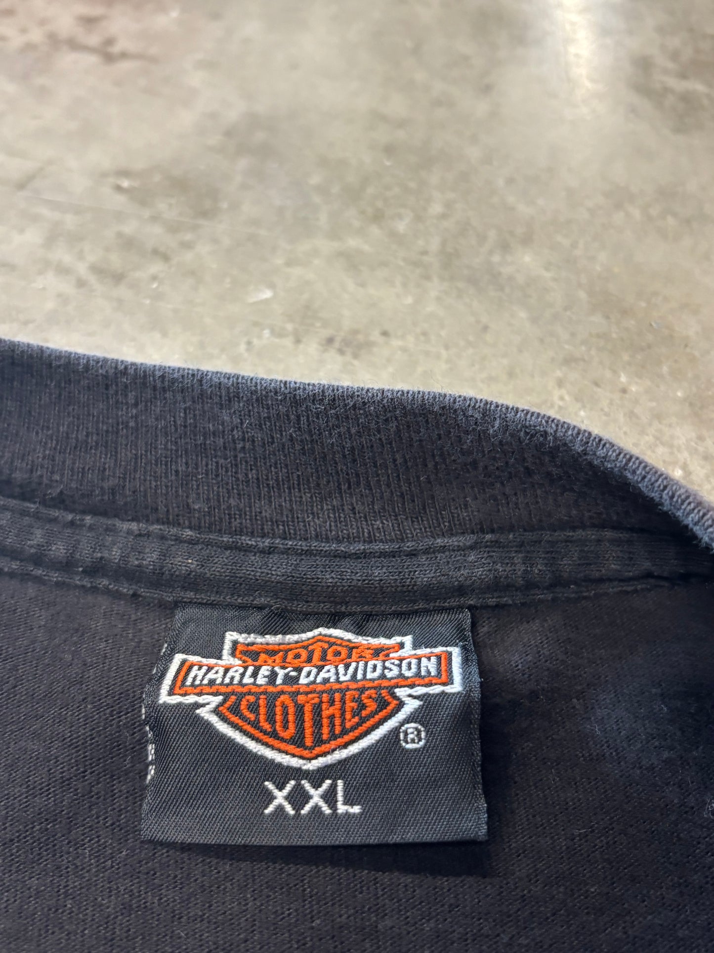 Vintage Harley Davidson Blue flame long sleeve size xxl