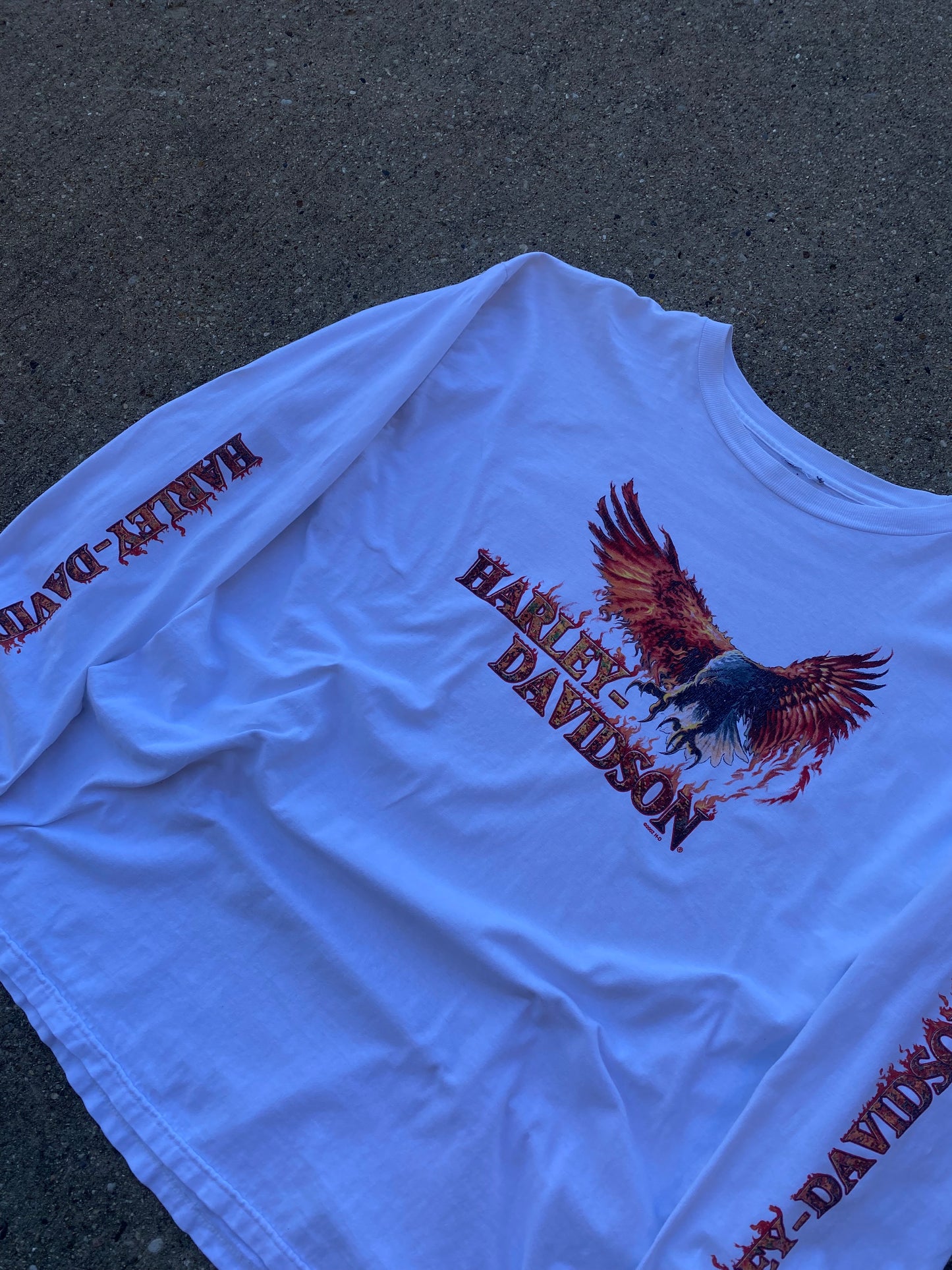 Vintage Harley Davidson Flaming Eagle long sleeve shirt size XXXL