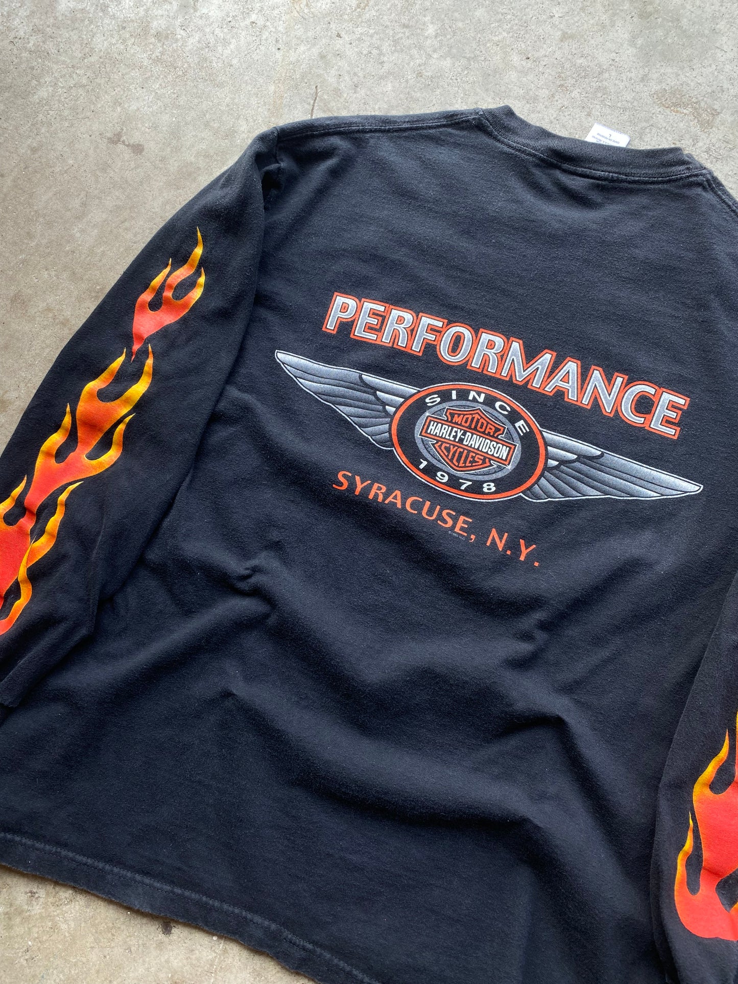 Vintage Harley Davidson Flaming Shovelhead long sleeve shirt size large