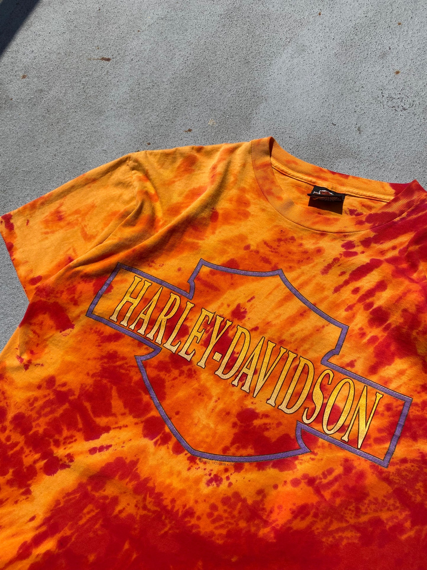 Vintage Harley Tie Dye Shield Logo shirt size Large