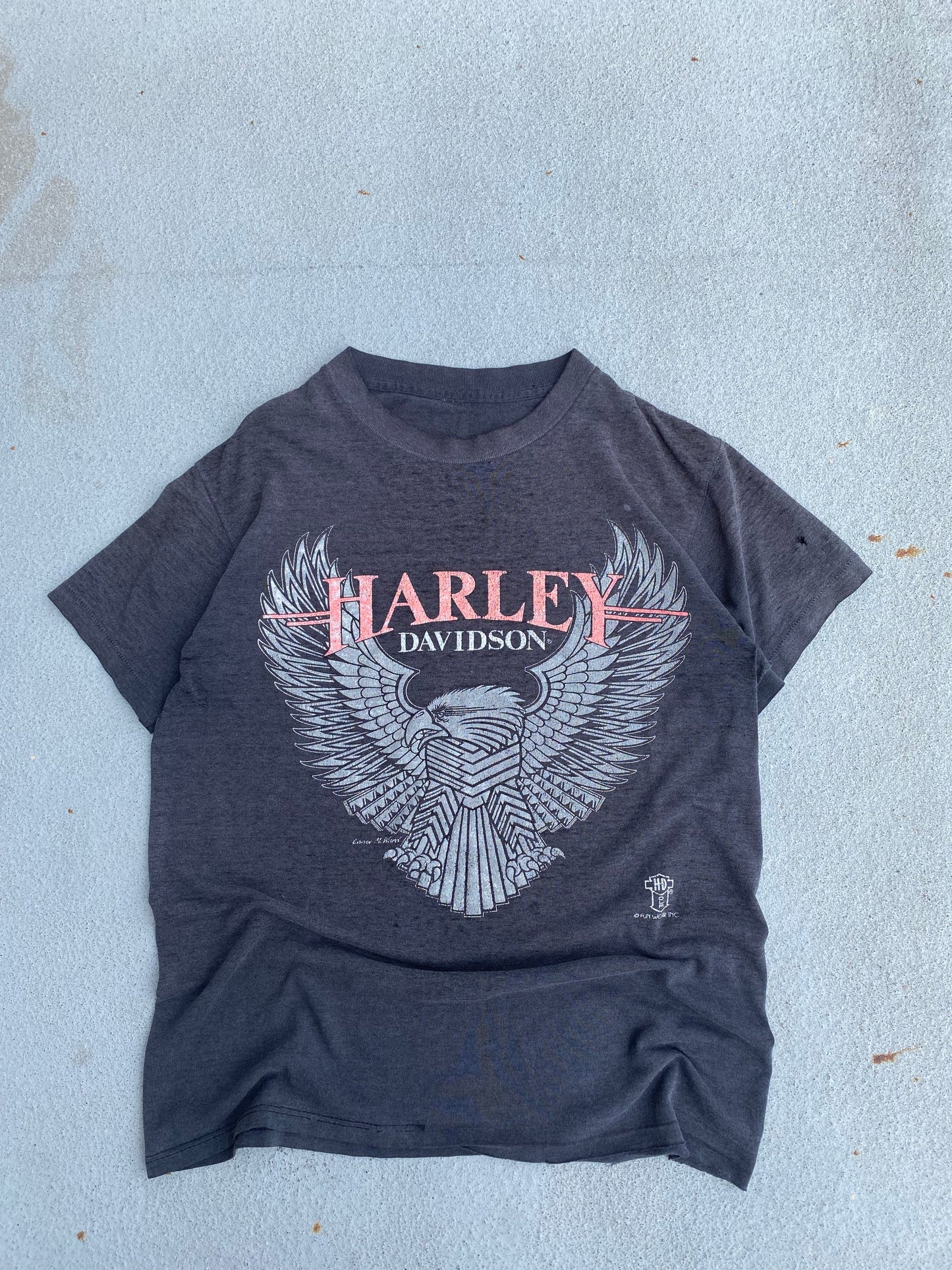 Vintage 80’s Paper Thin Fun Wear Eagle Harley shirt size medium