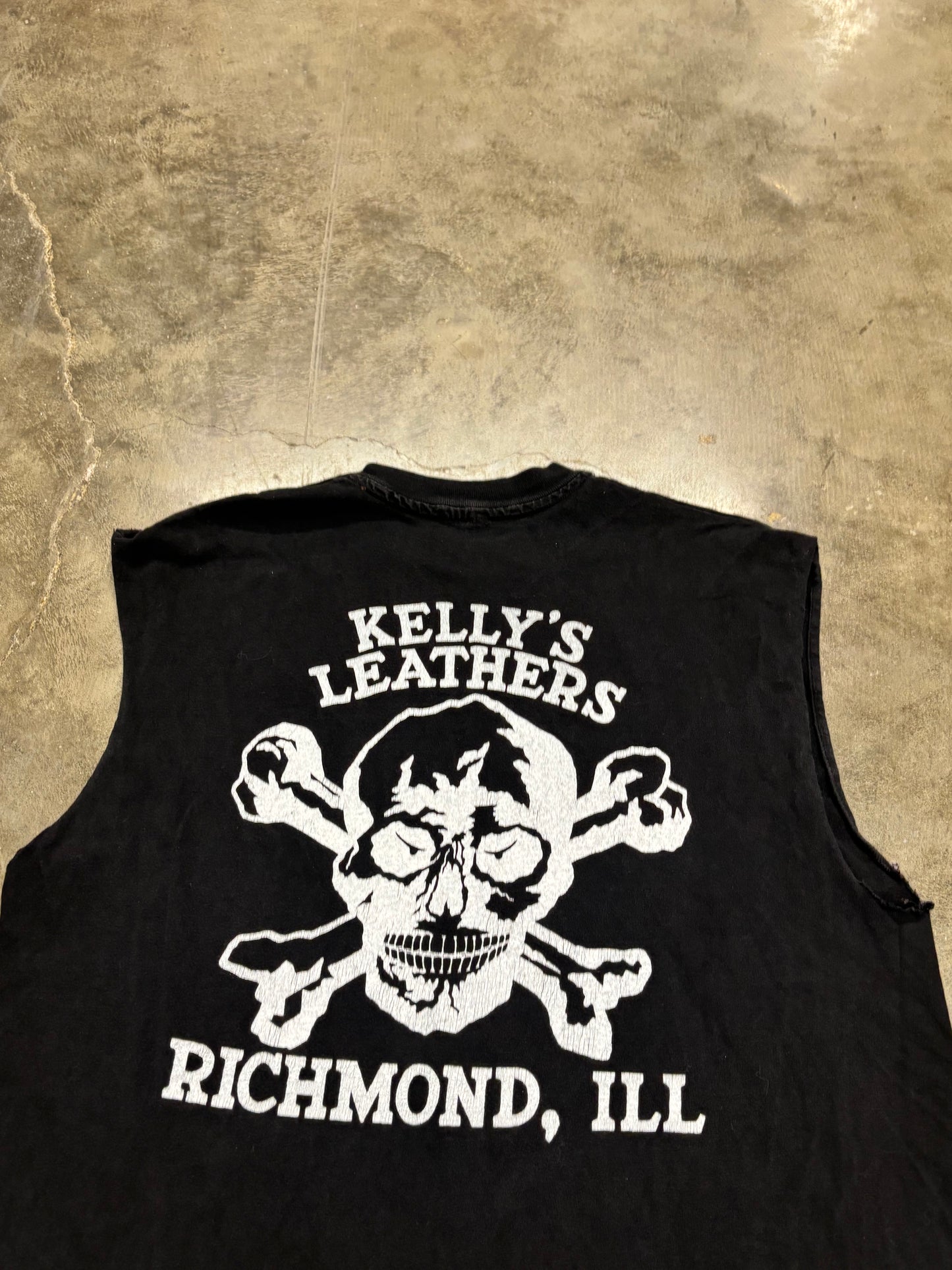 Vintage Kelly Leathers chopped skull shirt size large