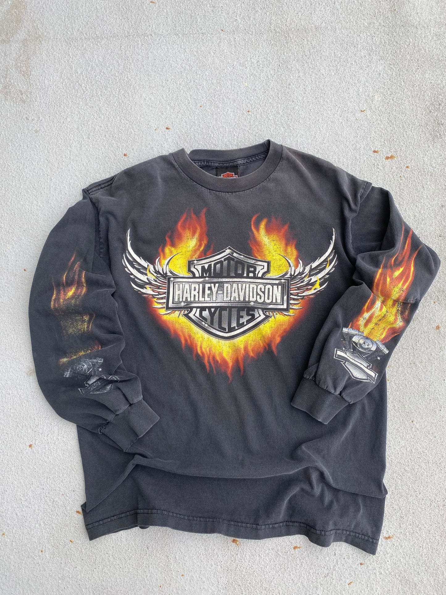 Harley Davidson Chrome flame longsleeve size large