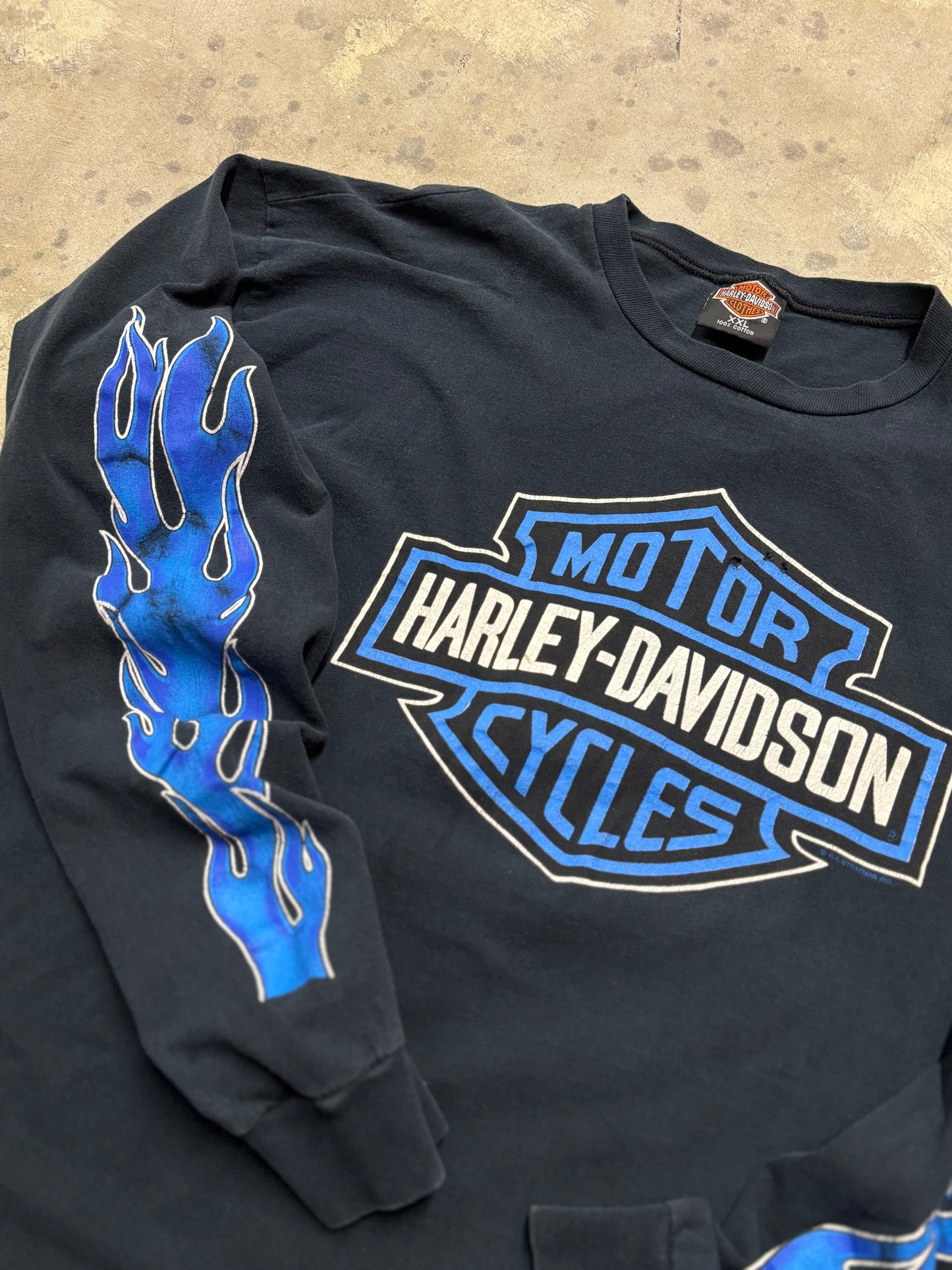 Vintage Harley Davidson Blue shield shirt size xxl