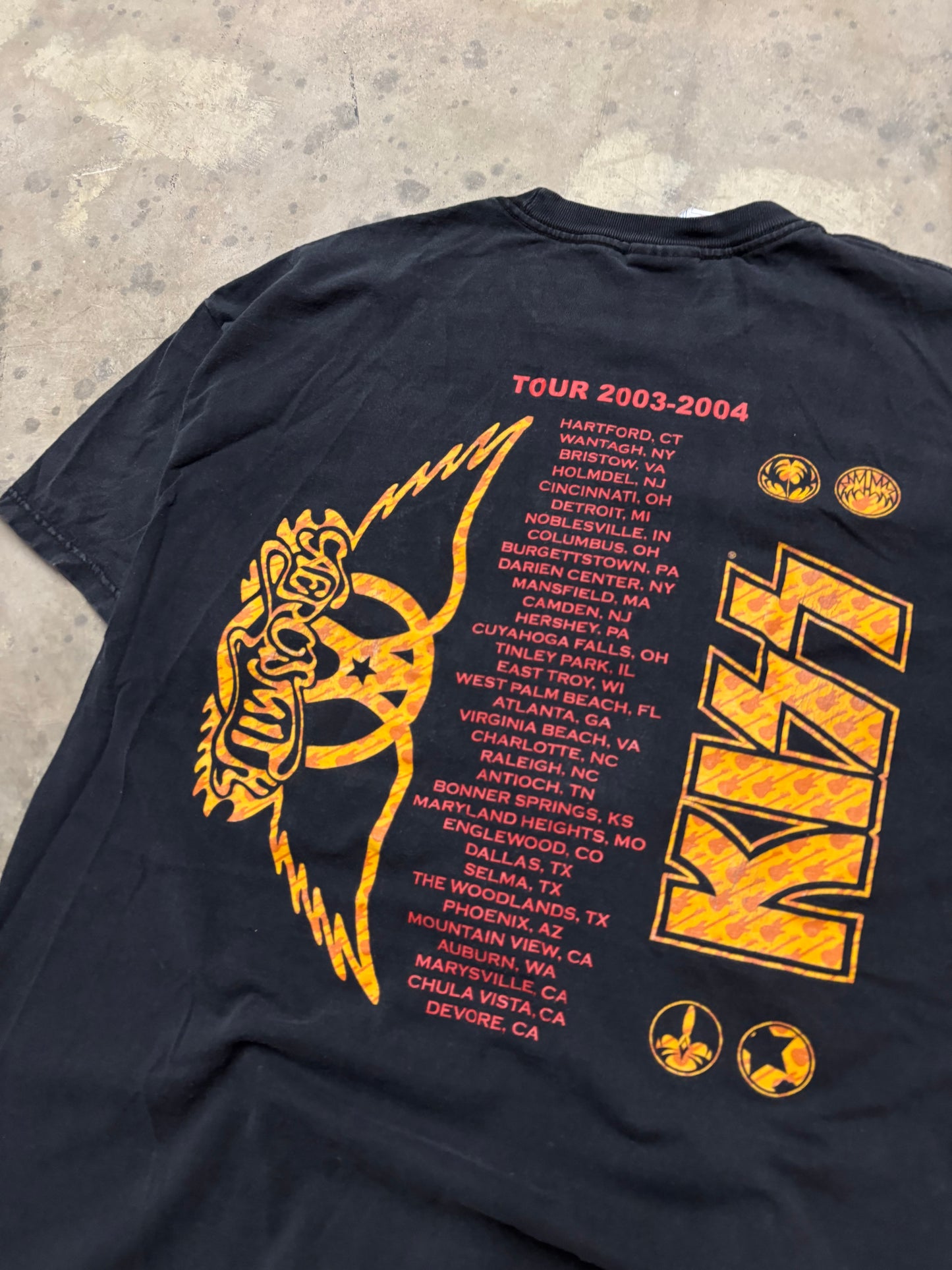 Vintage Kiss Aerosmith shirt size XL