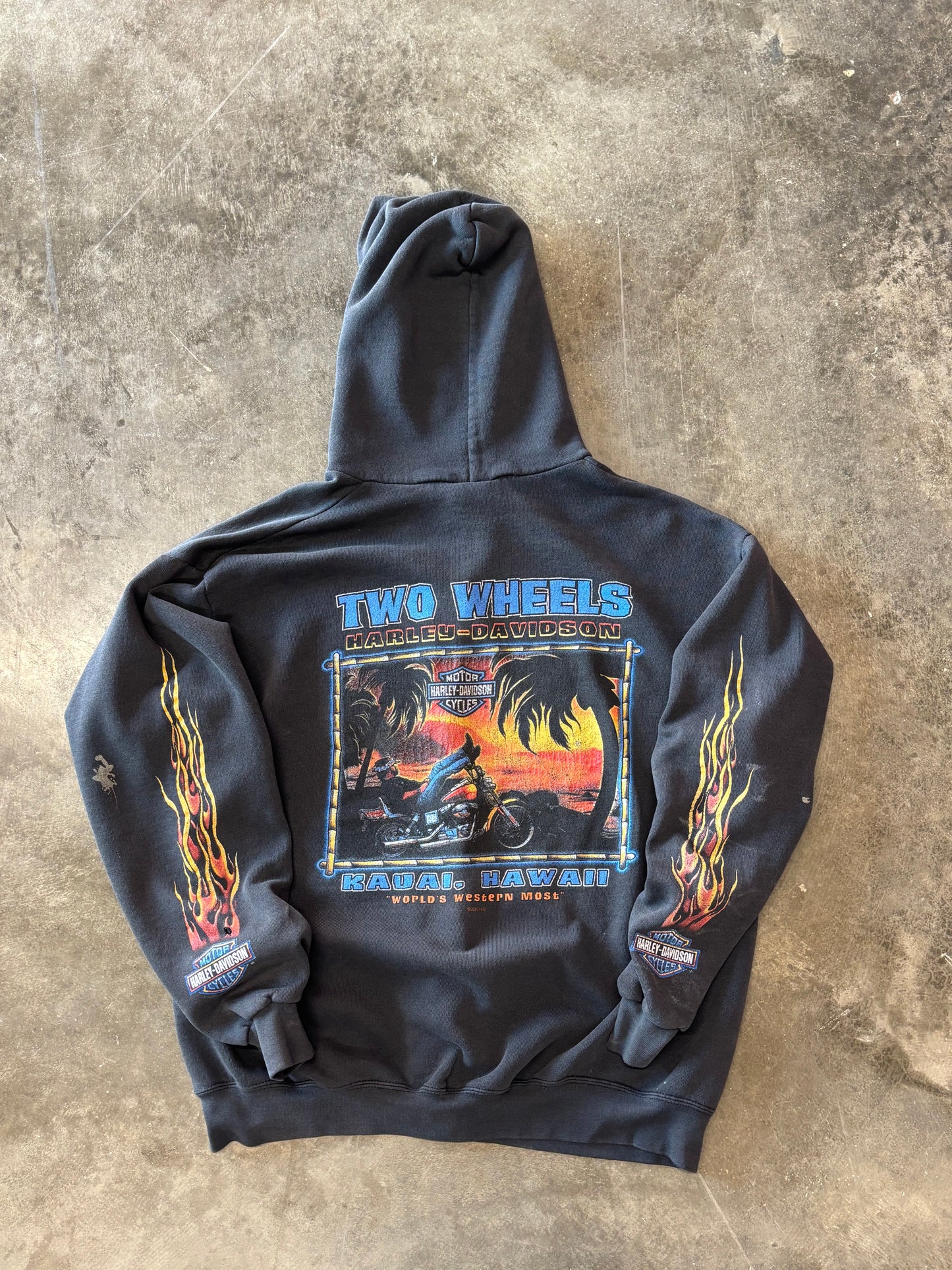 Vintage Harley Davidson thrashed zip up hoodie size large