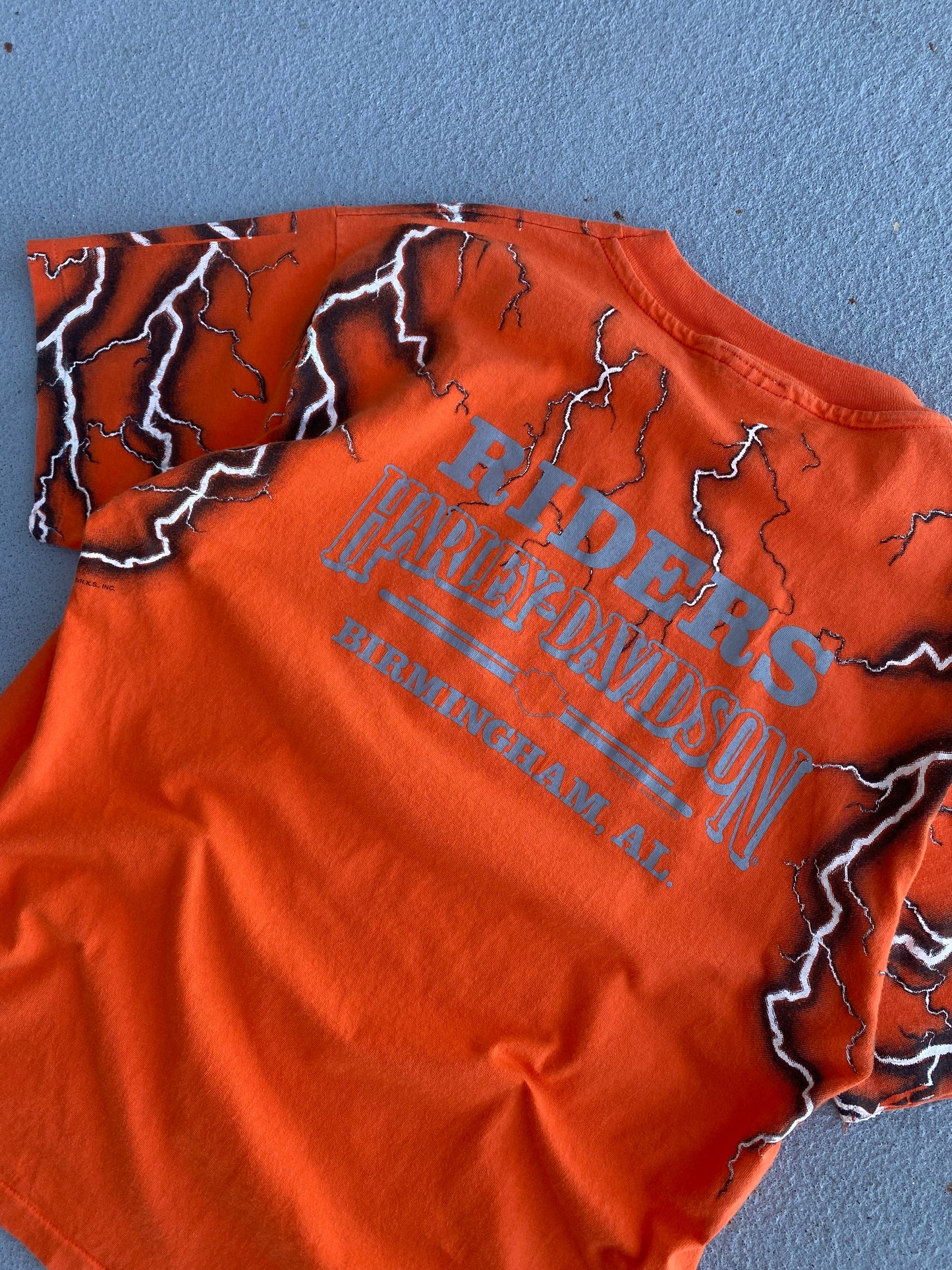 Vintage Harley Davidson Lightning AOP shirt size large