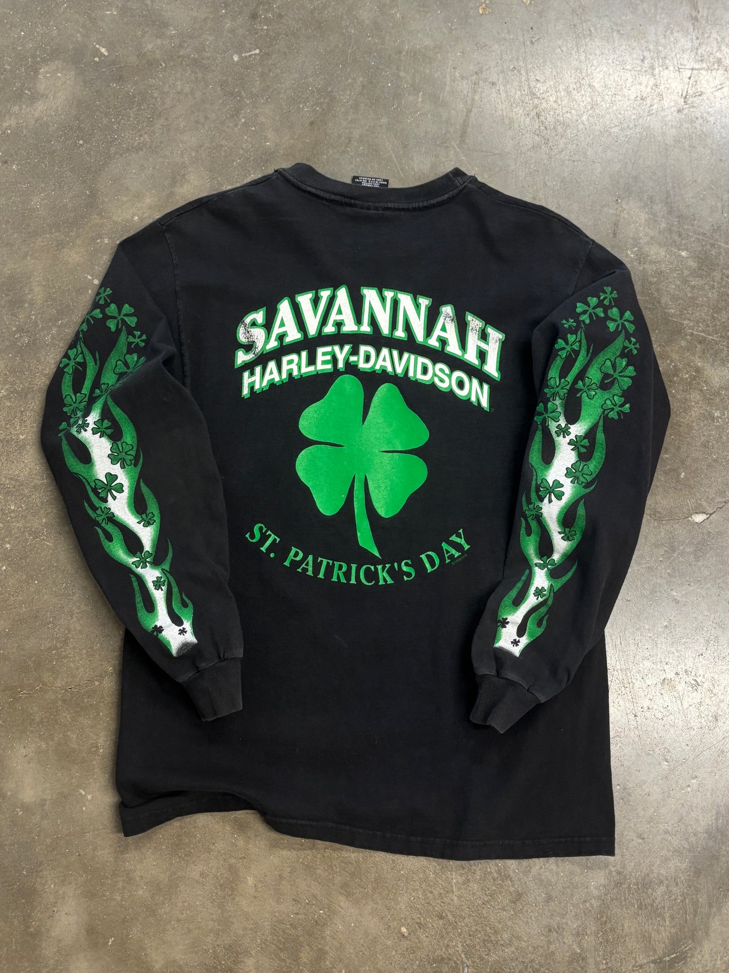 Vintage Harley Davidson Savanah shamrock long sleeve size medium