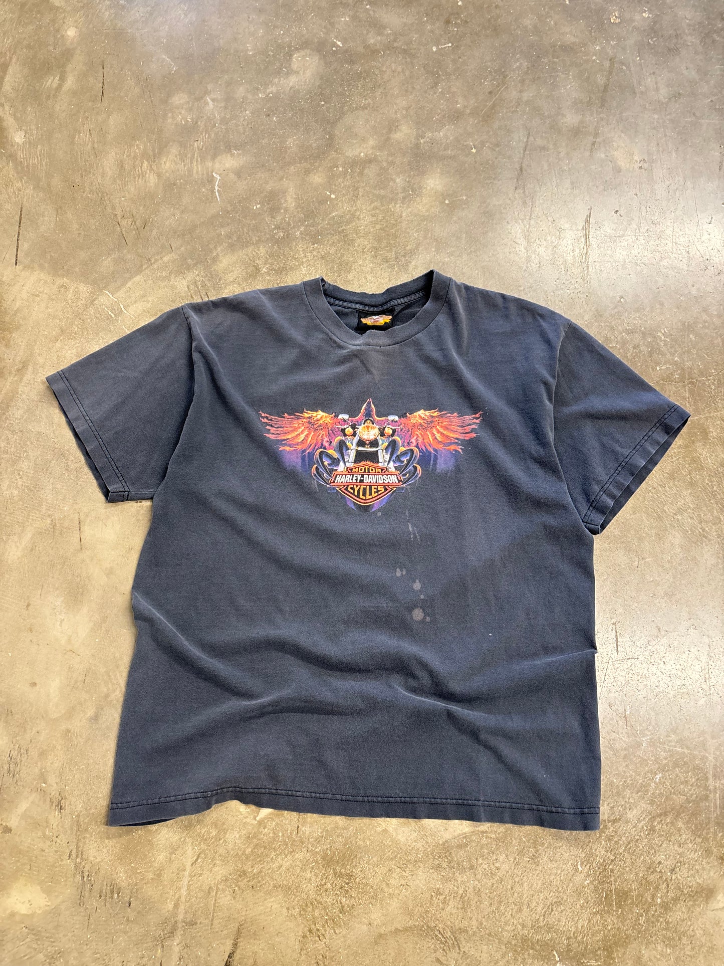 Vintage Faded Out Flaming Eagle shirt size extra large