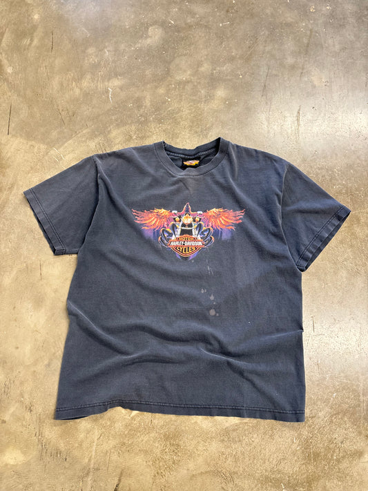 Vintage Faded Out Flaming Eagle shirt size extra large