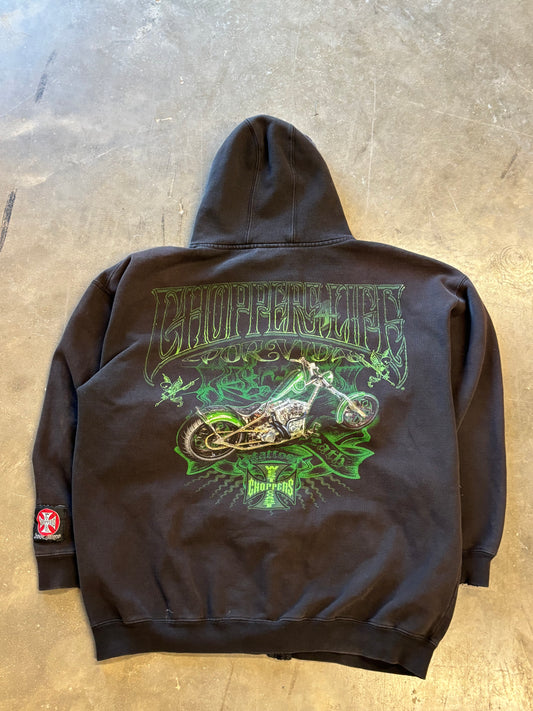 Vintage WCC green skull hoodie size xl