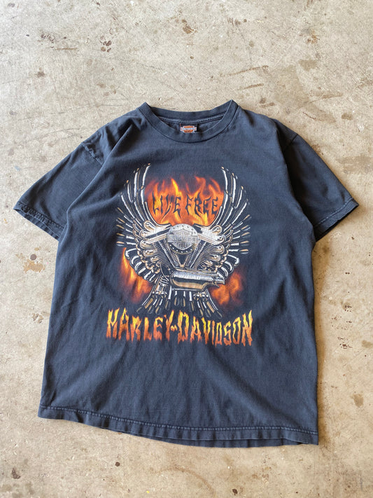 Vintage Flaming Shovelhead Harley Davidson Shirt size large