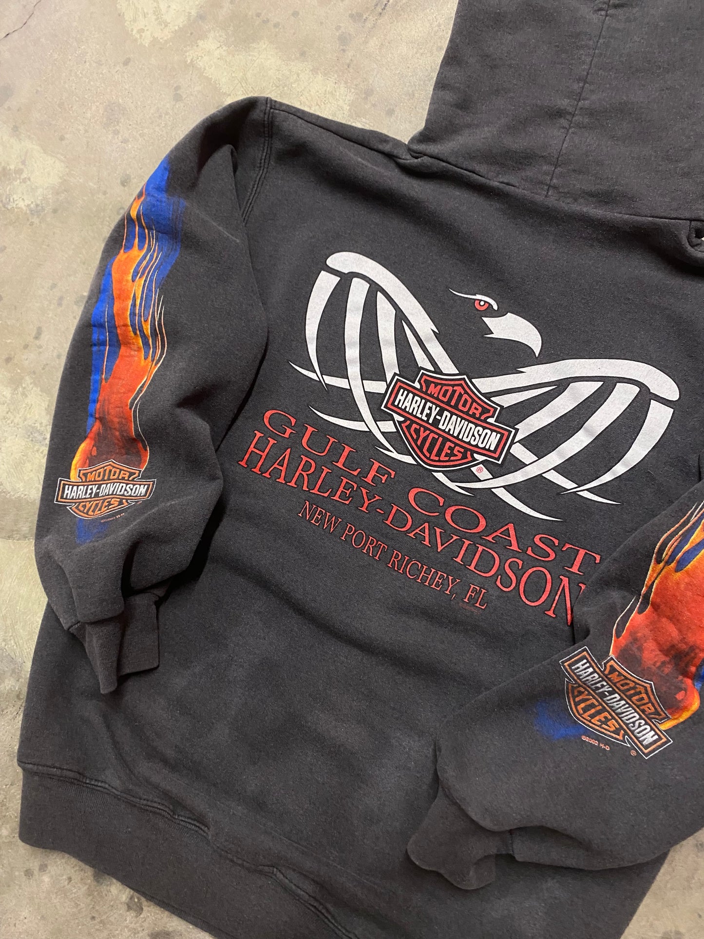 Vintage Harley Davidson Flaming Eagle Hoodie Size medium