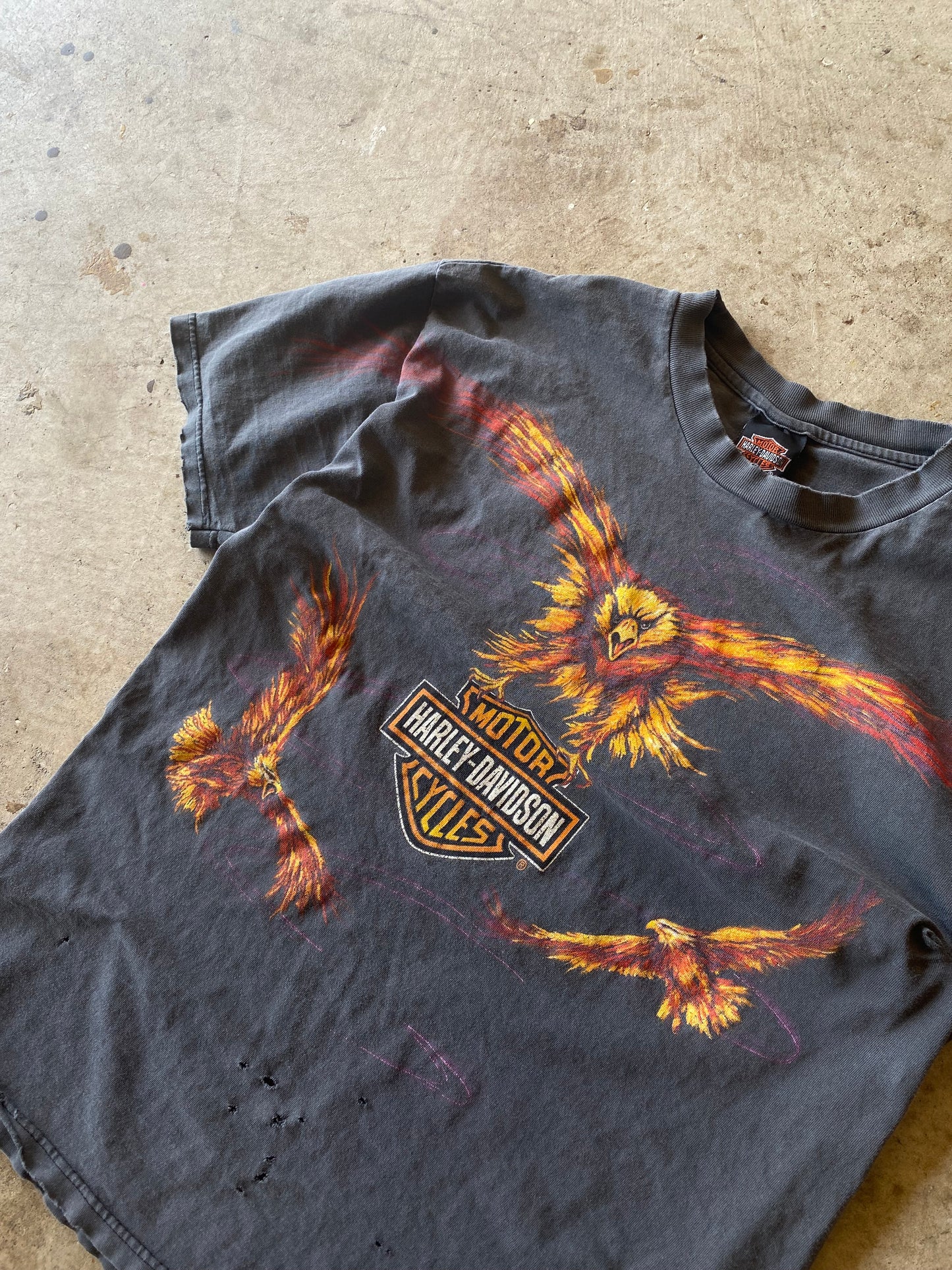Vintage Harley Davidson Soaring Flaming Eagle shirt Size large
