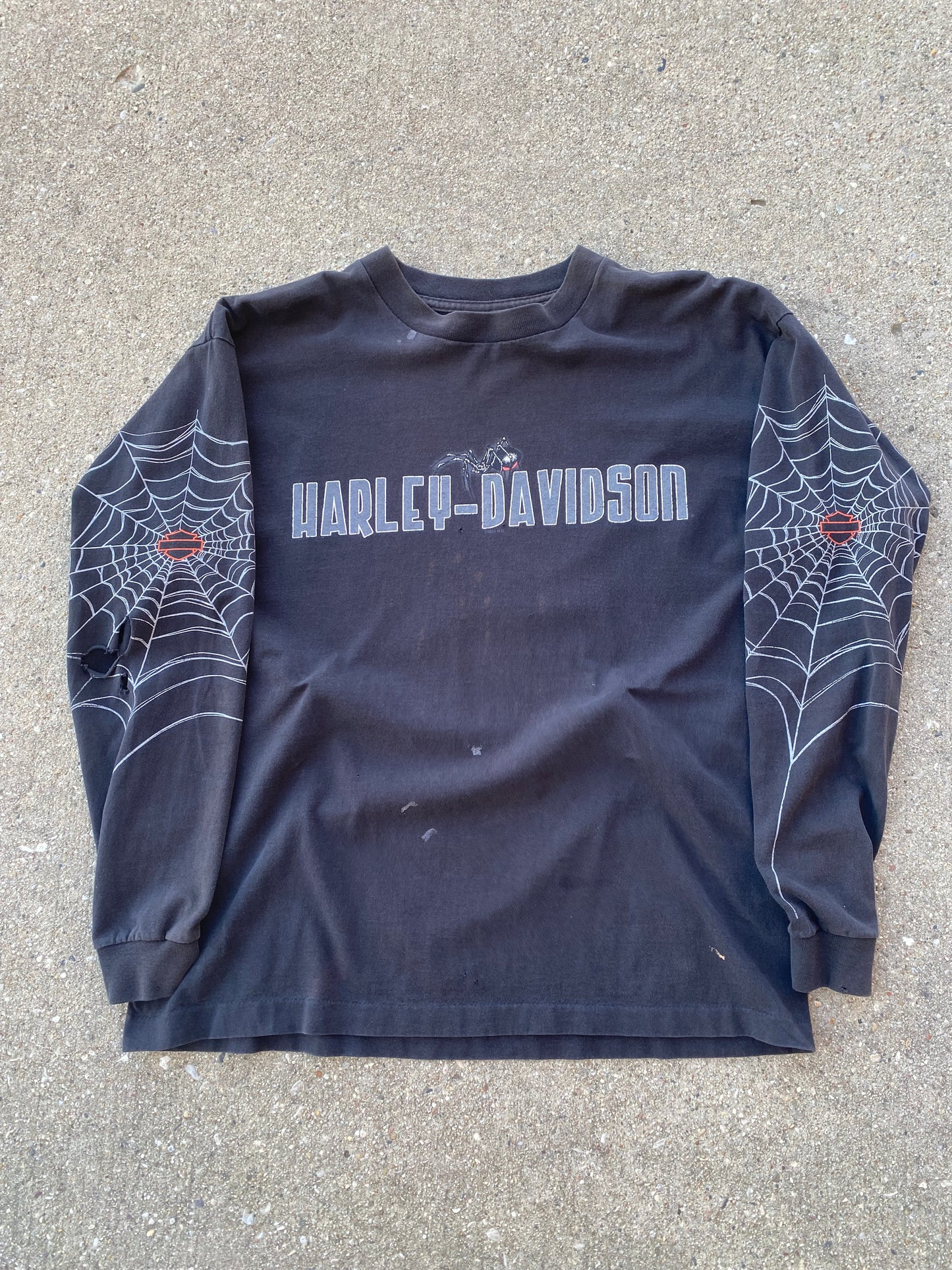 Vintage Harley Davidson Spider Web shirt thrashed long sleeve size large