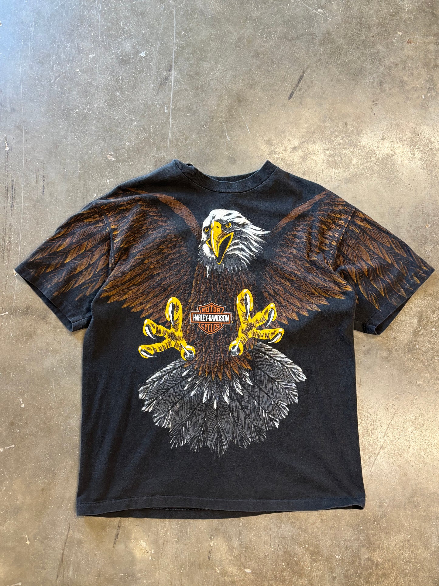 Vintage Harley Davidson Eagle all over print size large