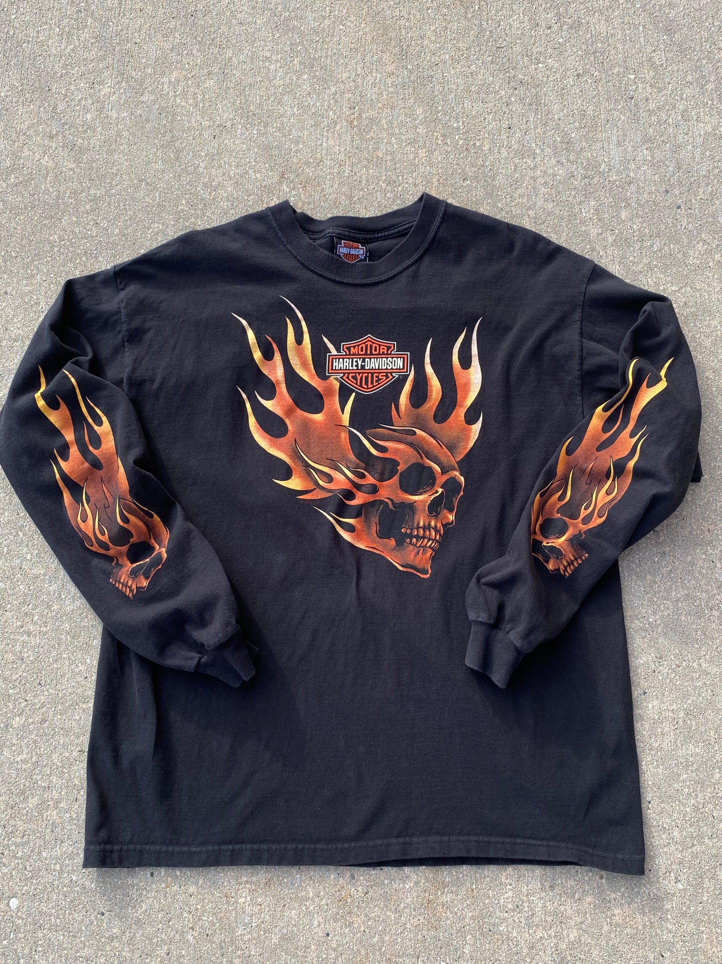 Harley Davidson Skull flames Size XL