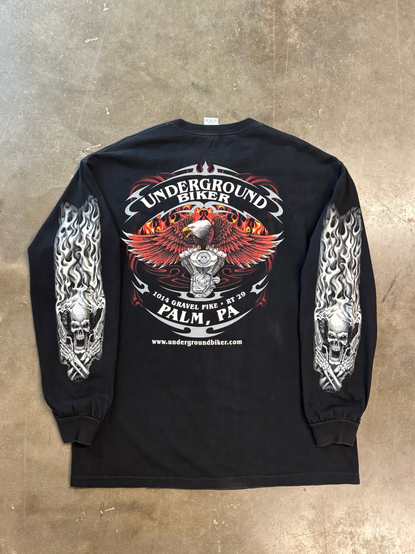 Vintage Biker Skull long sleeve size xl