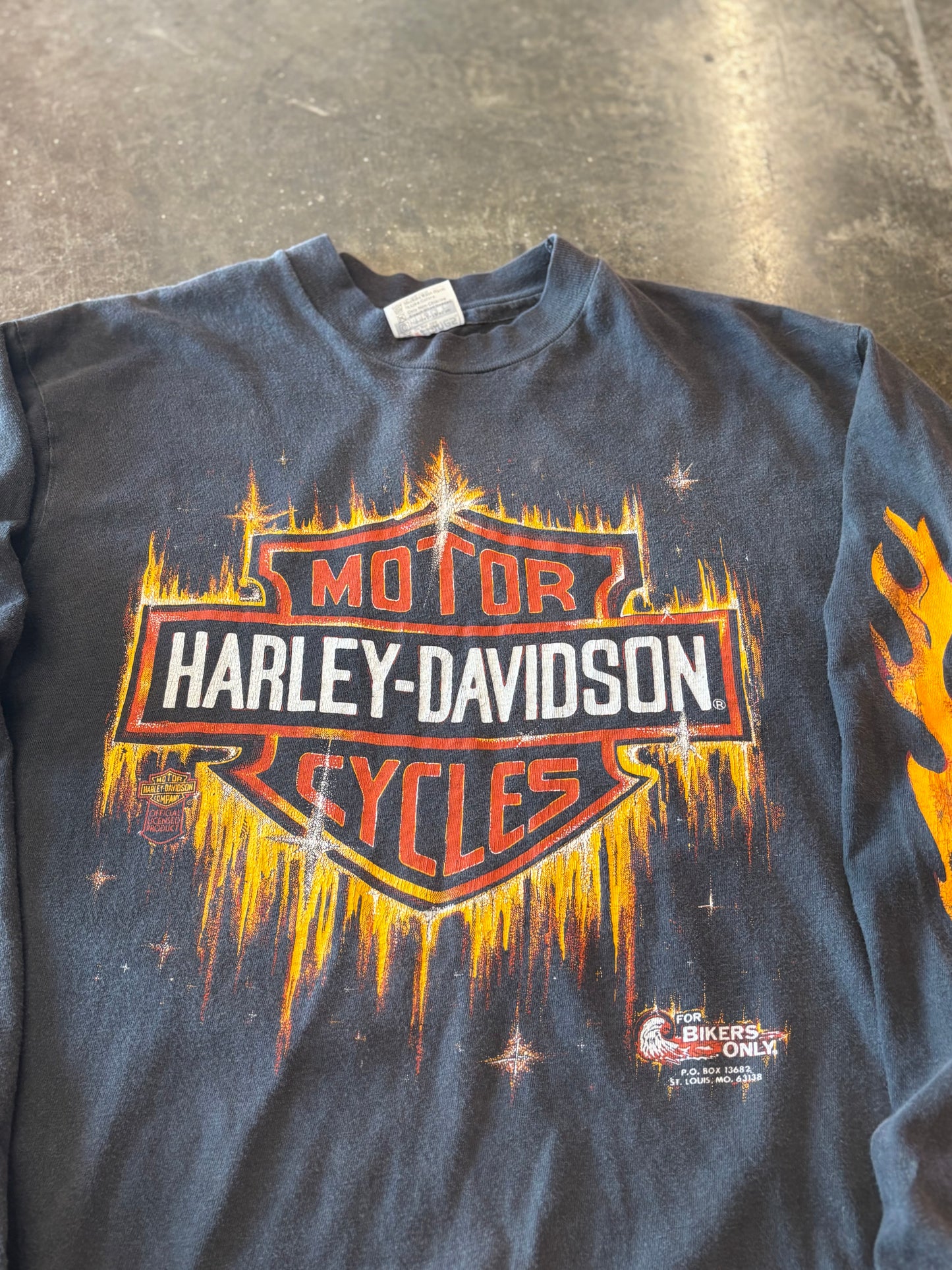 Vintage Harley Davidson bikers only long sleeve size large chicks