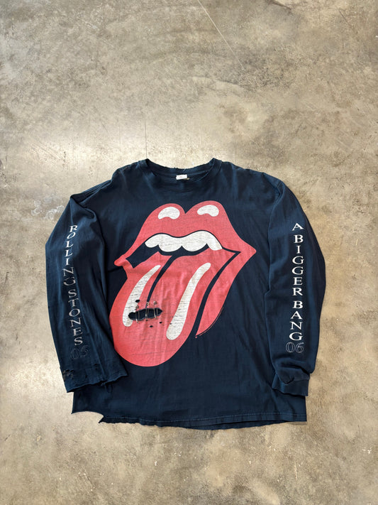 Vintage Thrashed and Destroyed Rolling Stones long sleeve size xxl