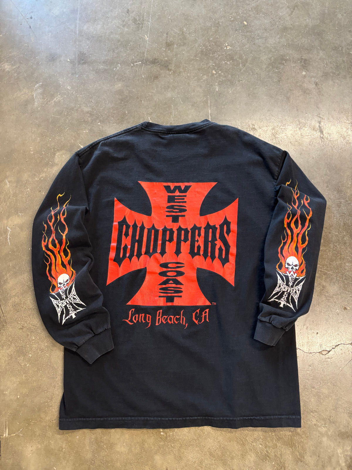 Vintage WCC skull flame long sleeve size extra large