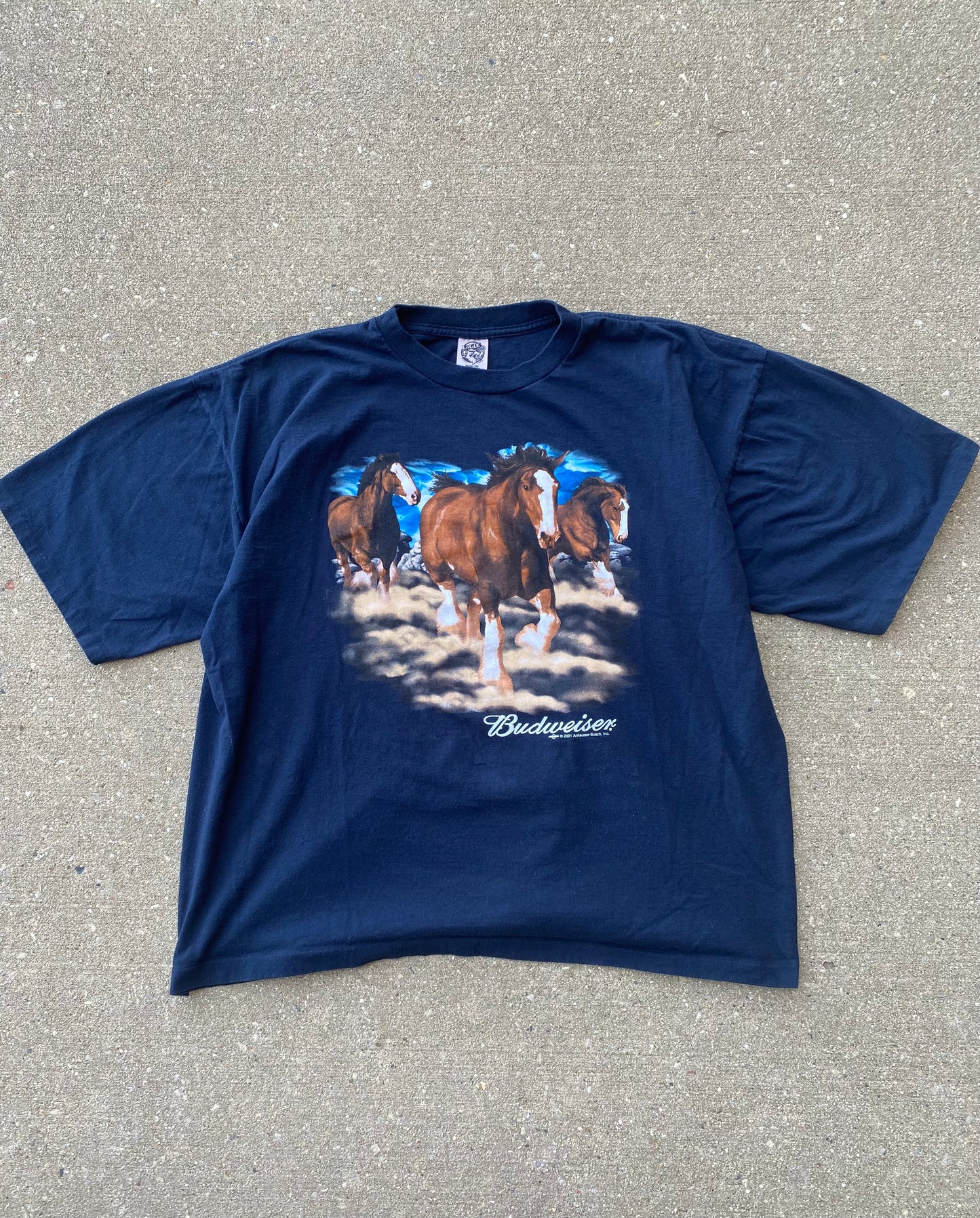 Vintage Budweiser Running Clydesdale shirt Size 3XL