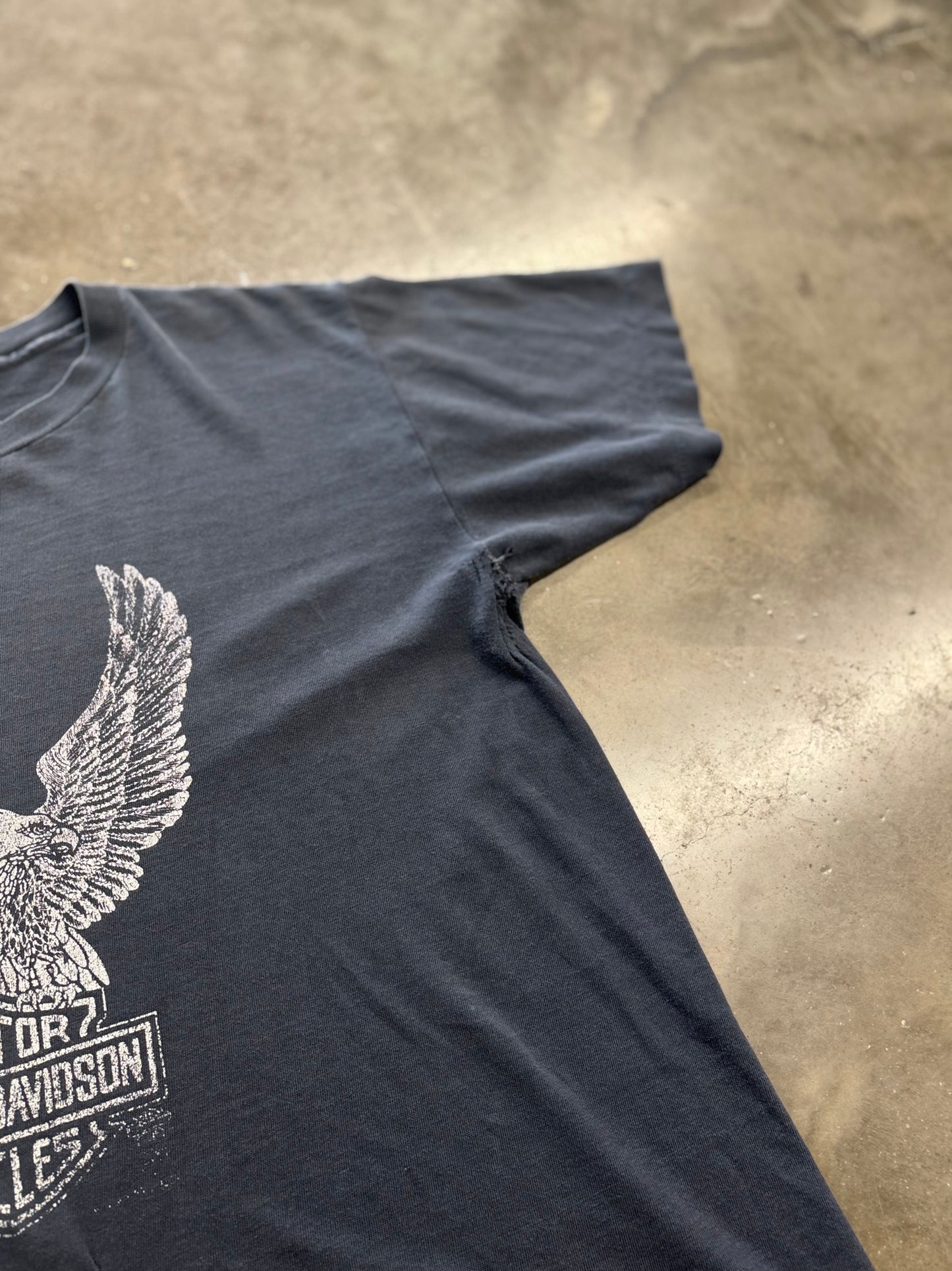 Vintage Early 80’s Harley Davidson Thrashed and Faded Eagle shirt size XL