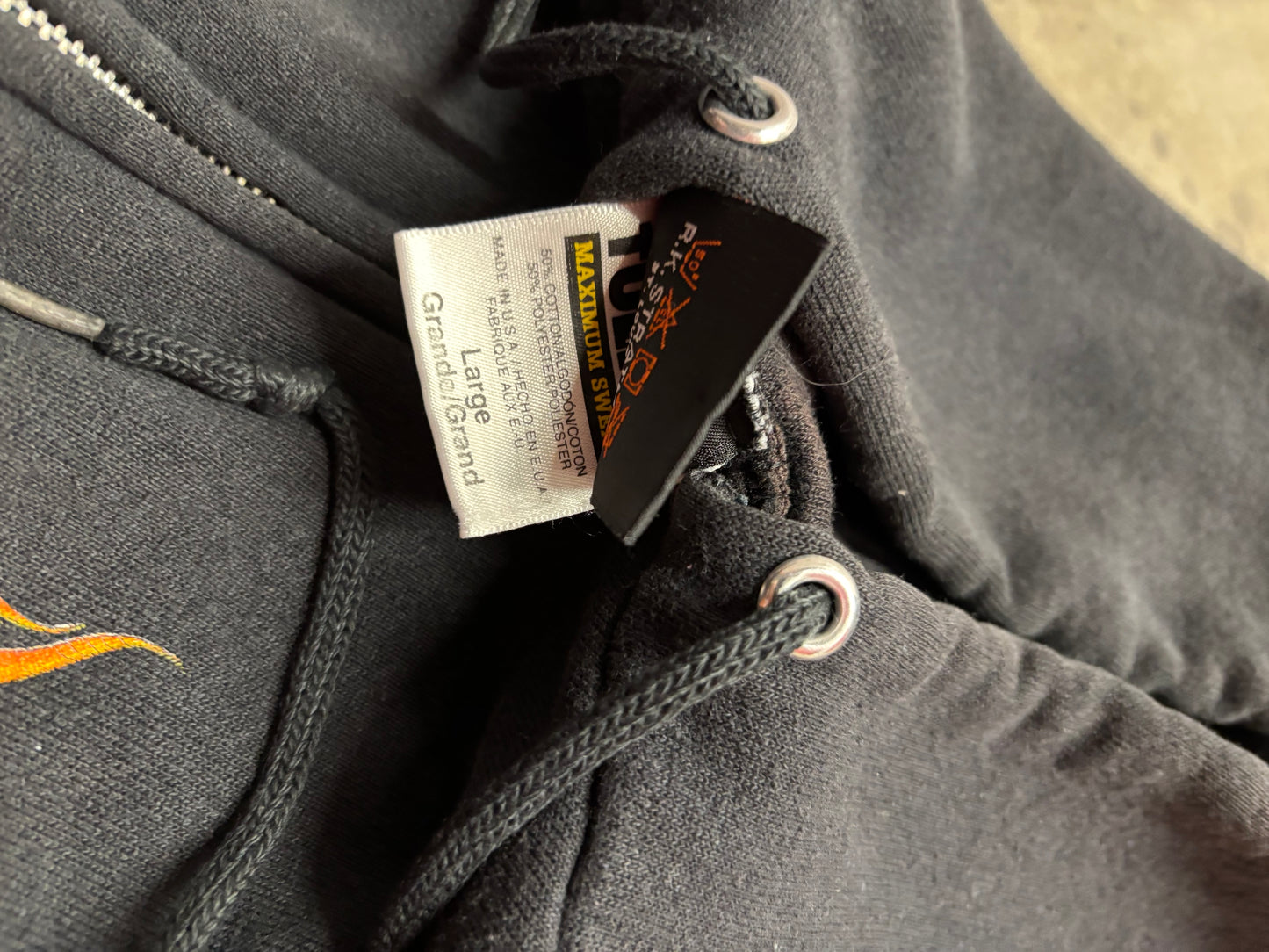 Vintage Harley Davidson flame zip up hoodie shirt size large