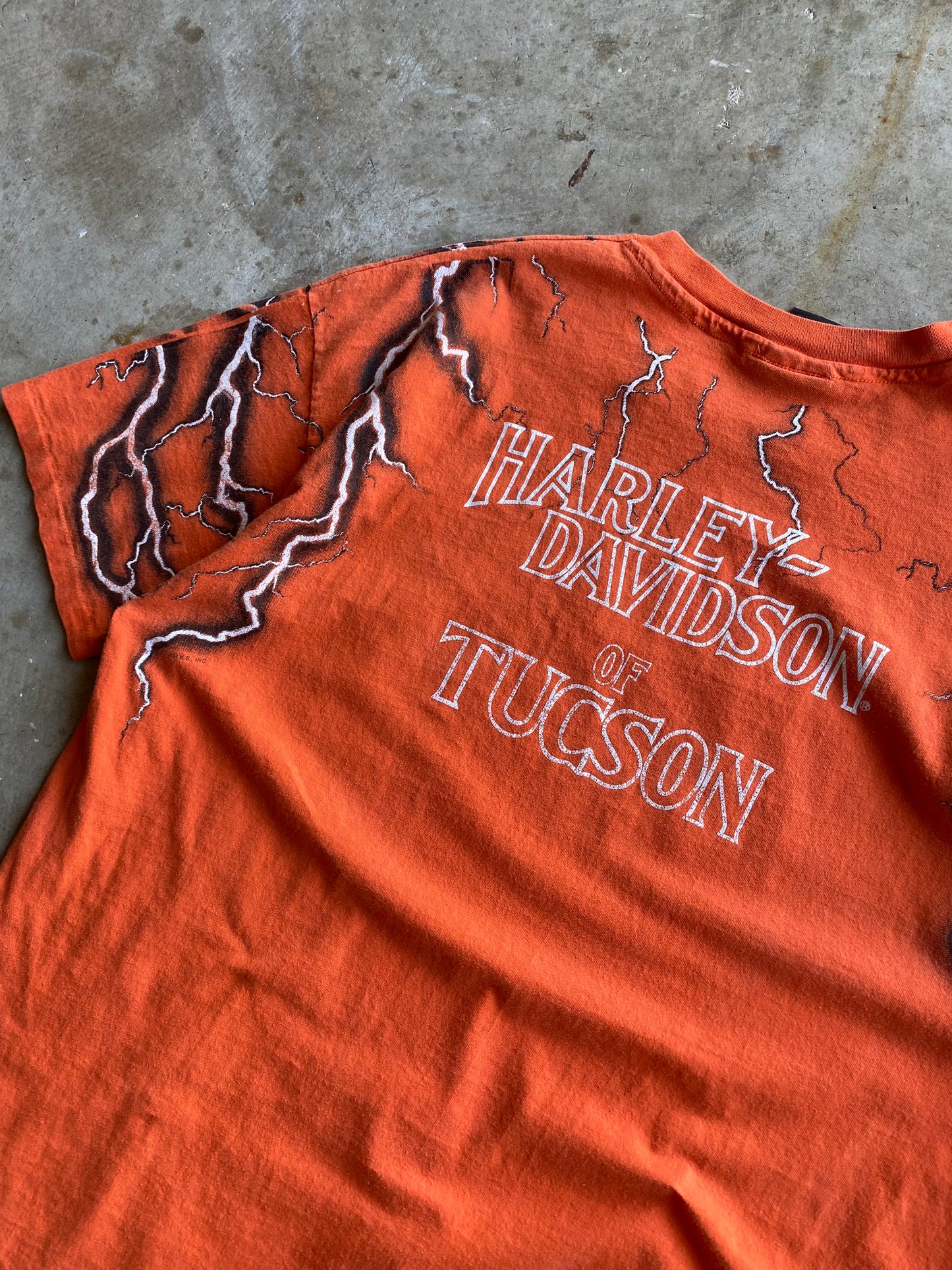 Vintage Harley Davidson lightning AOP shirt size XXL