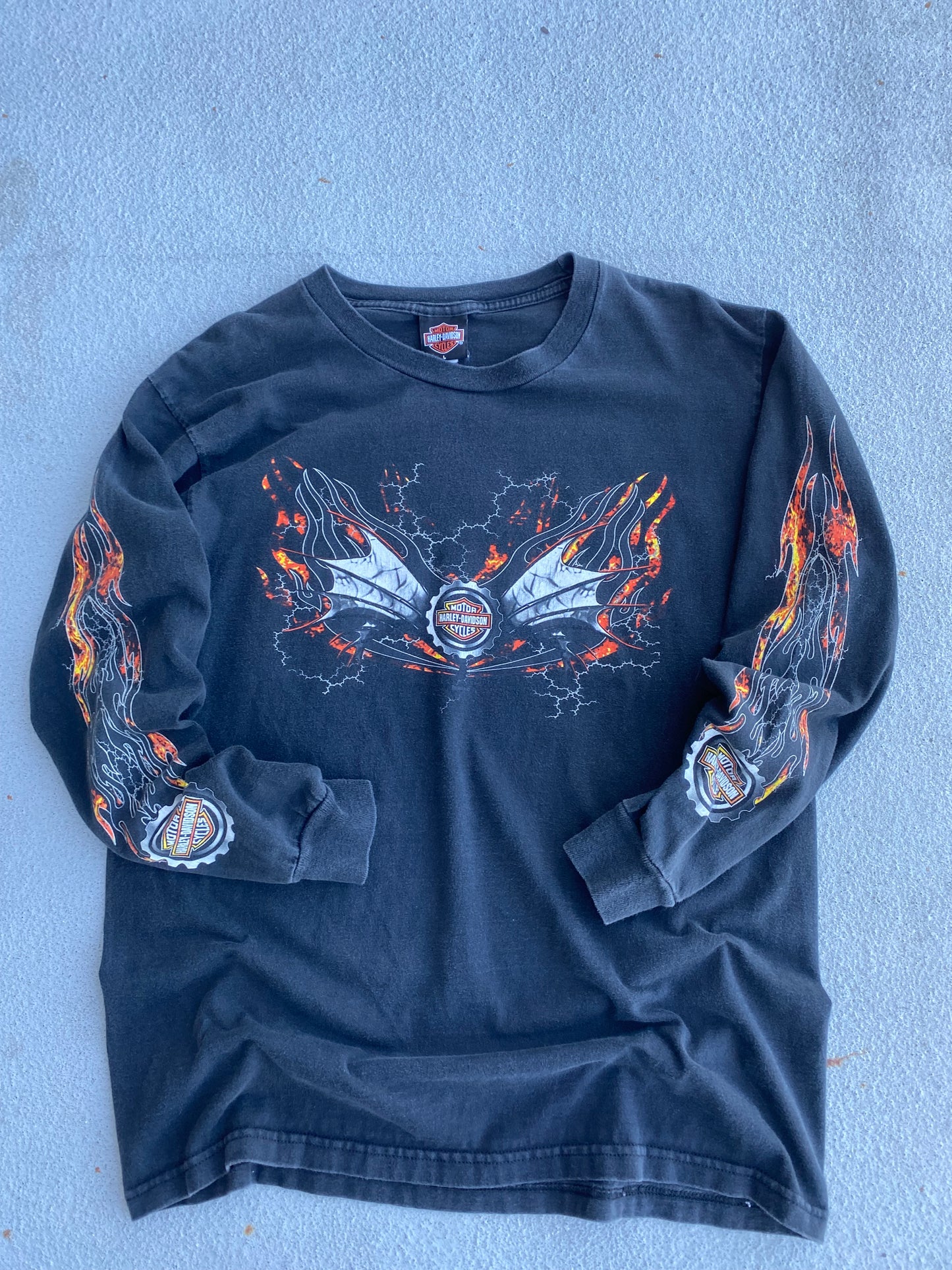 Vintage Bat Wing Harley Davidson Long sleeve size large