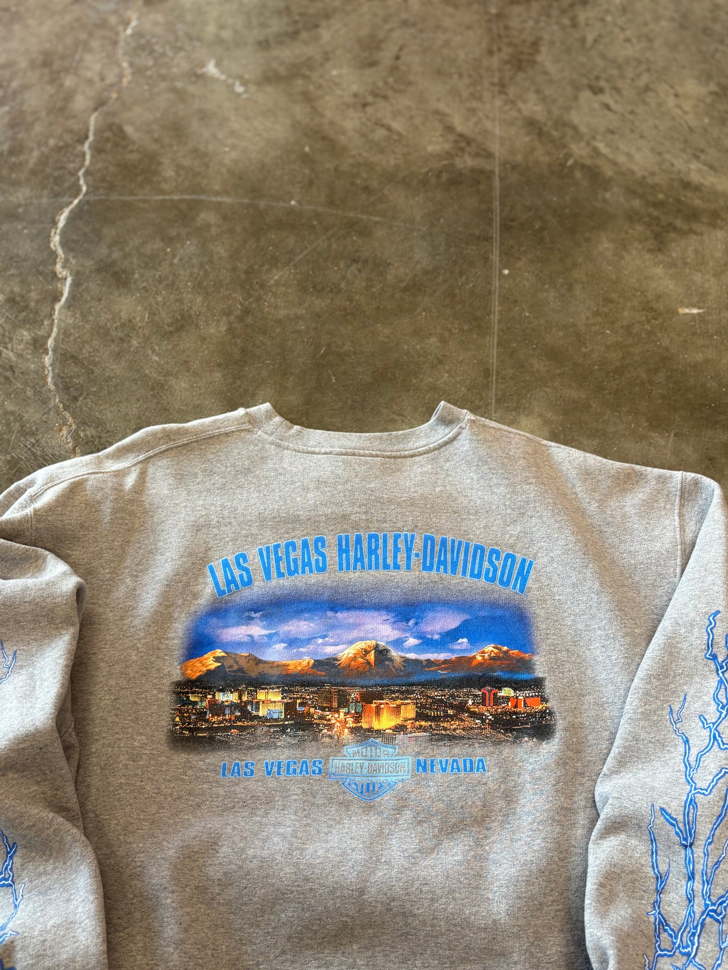 Vintage Harley Davidson Blue Lightning sweatshirt size xxl