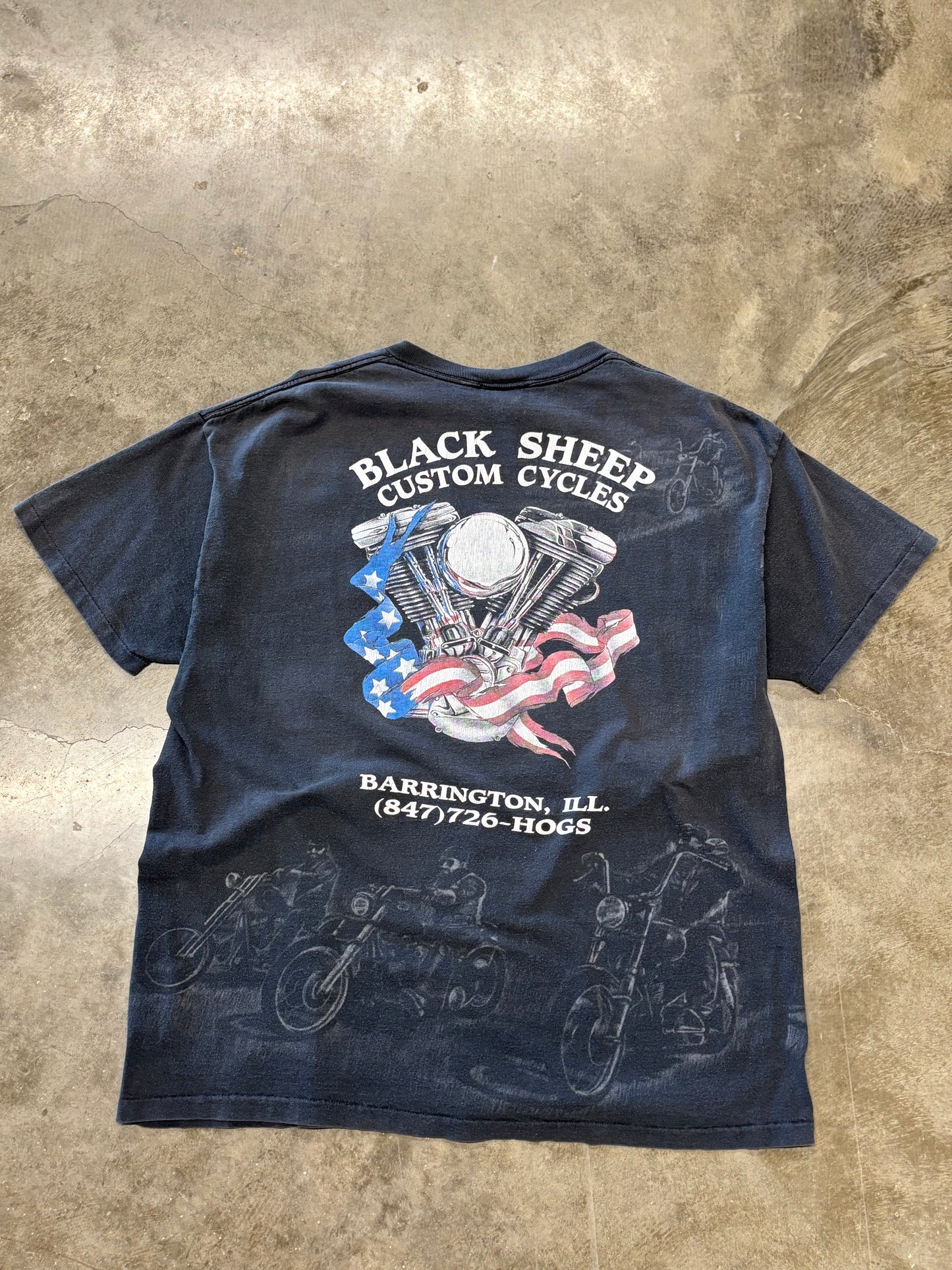 Vintage CMJ Faded Biker Shirt size XL