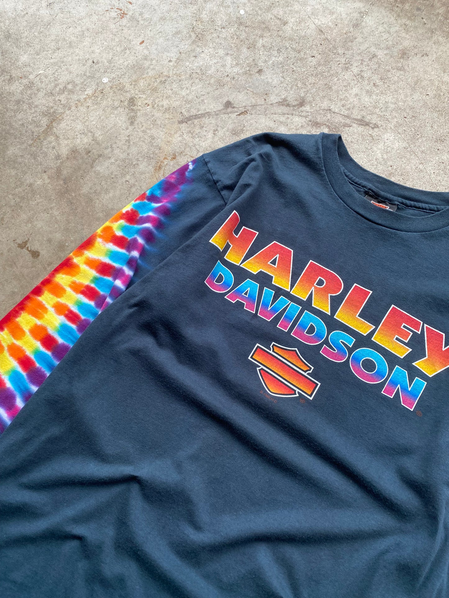 Vintage Harley Davidson Rainbow long sleeve shirt size large