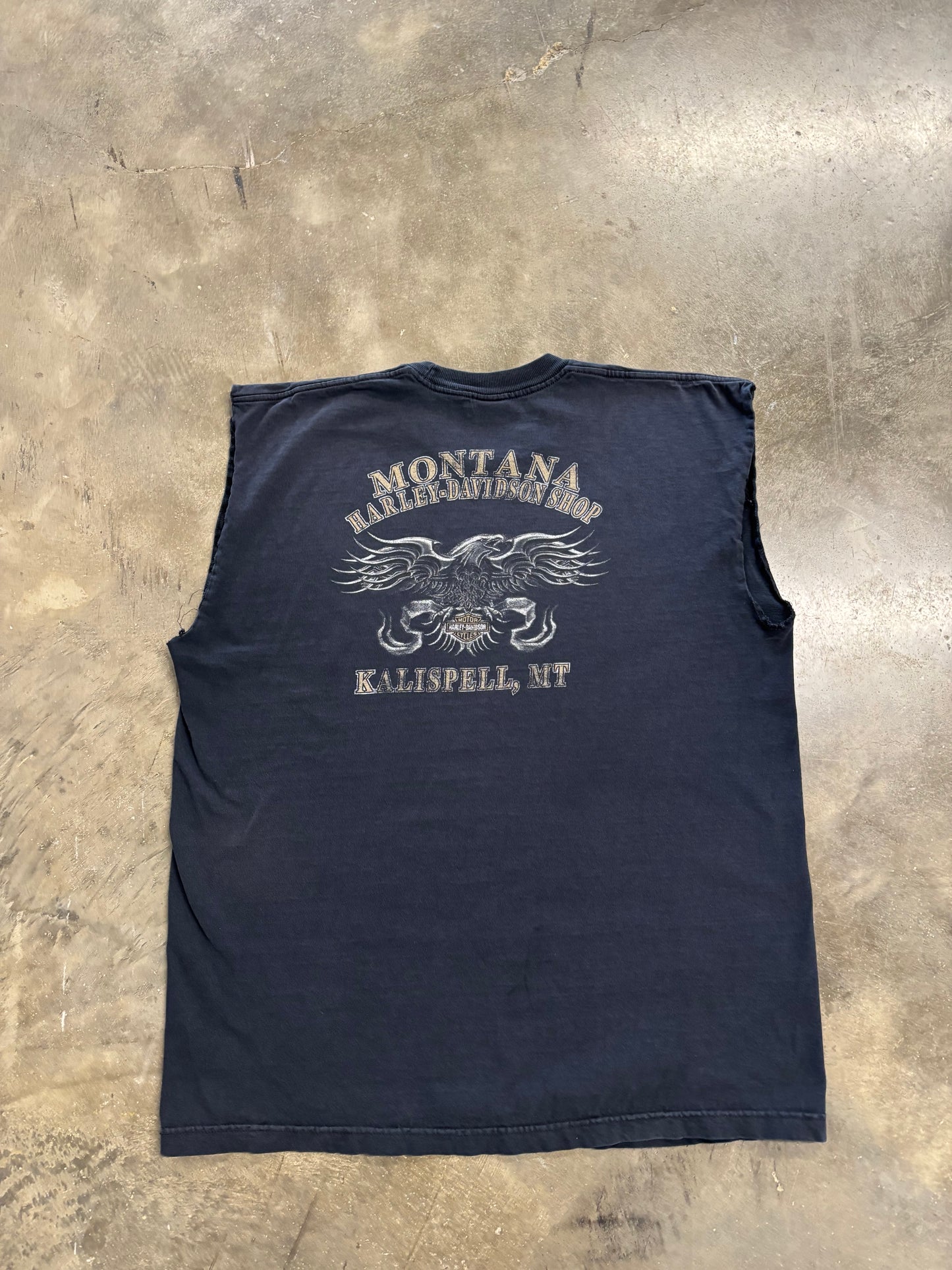 Vintage Harley Davidson thrashed cut off size xl