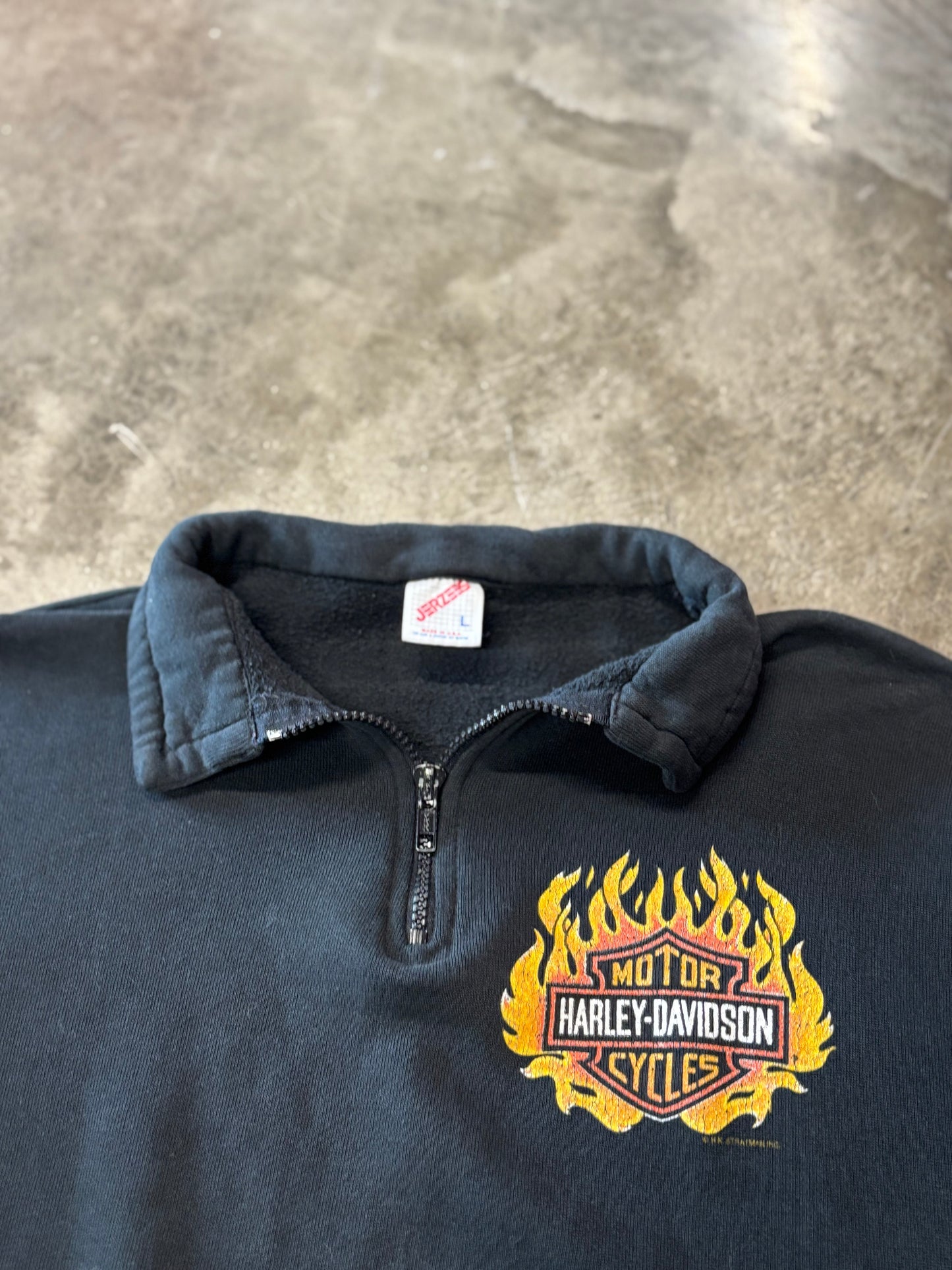 Vintage Harley Davidson quarter zip size large